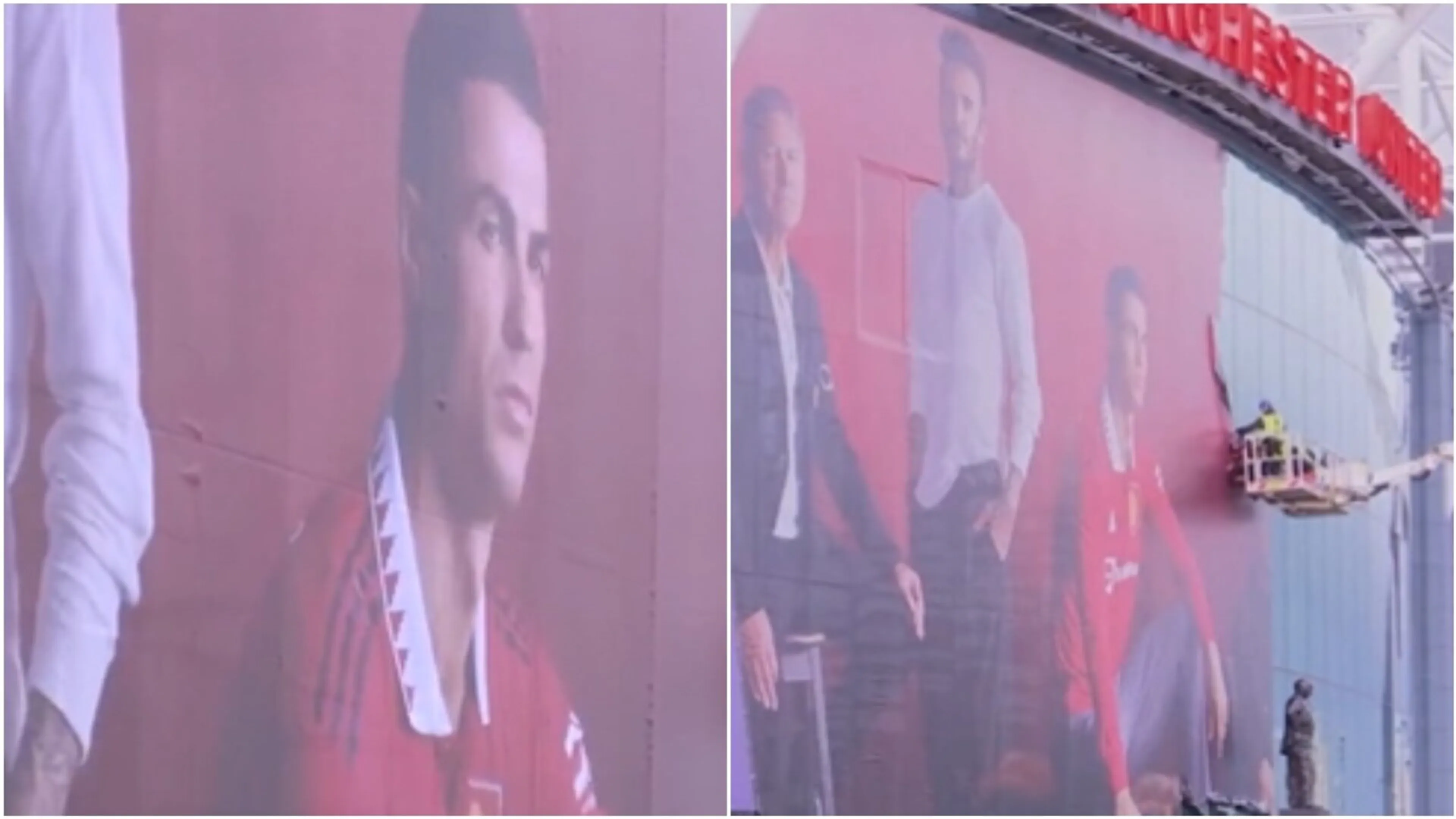 United “cancella” Cristiano Ronaldo, gigantografia rimossa da Old Trafford