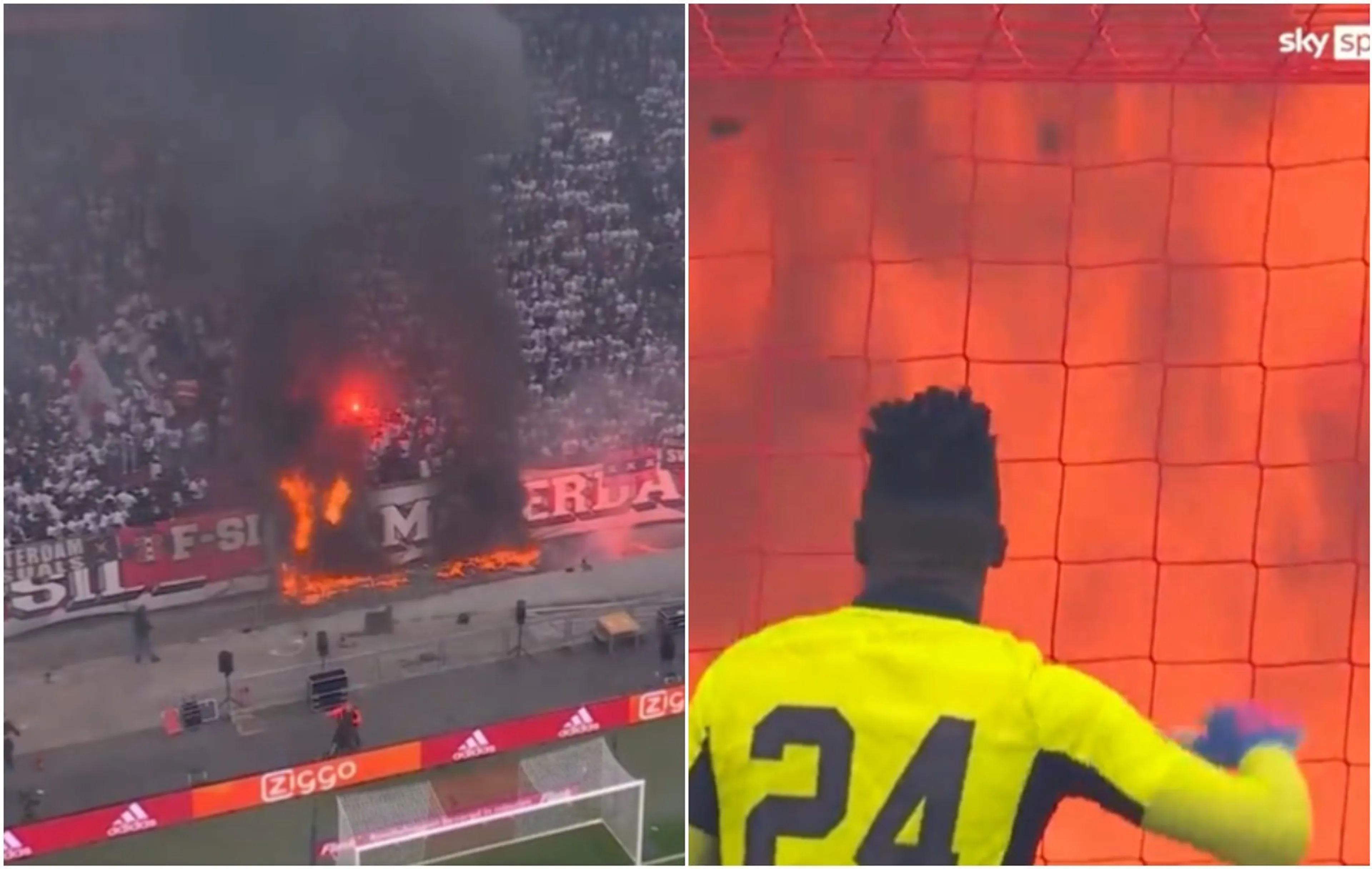 Copertina di Ajax-Feyenoord, spaventoso incendio alla Johan Cruijff Arena prima della partita (VIDEO)