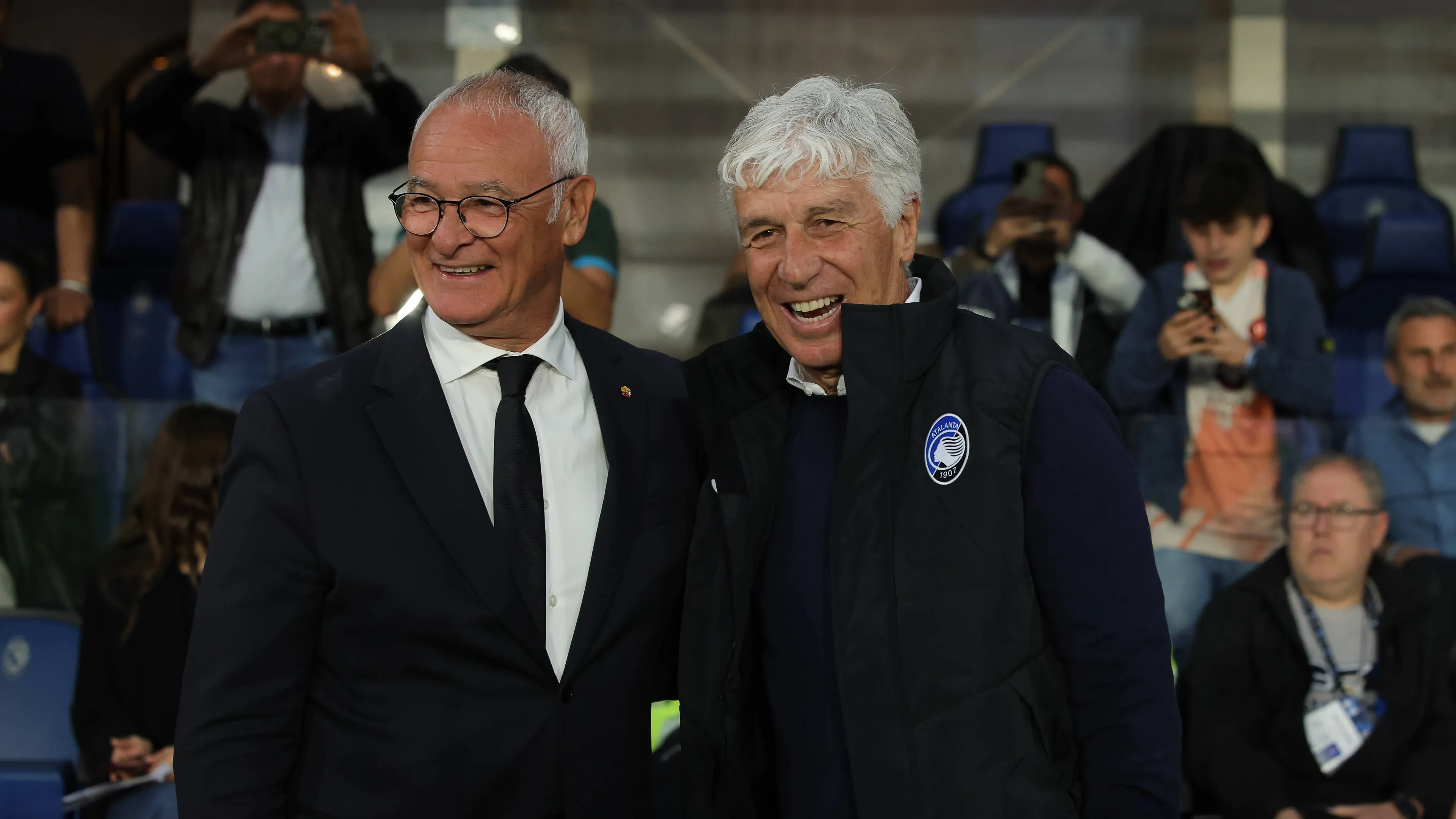 Copertina di Atalanta BC Vs AS Roma in Bergamo Italy 12 May 2025 Claudio Ranieri of AS Roma and Gian Piero Gasperini head coach of Atalanta BC seen during the Italian Serie A soccer match between Atalanta BC and AS Roma at Gewiss Stadium Final score Atalanta BC 2 1 AS Roma Bergamo Italy Copyright xEmanuelexPennacchiox xSOPAxImagesx R5EP1604