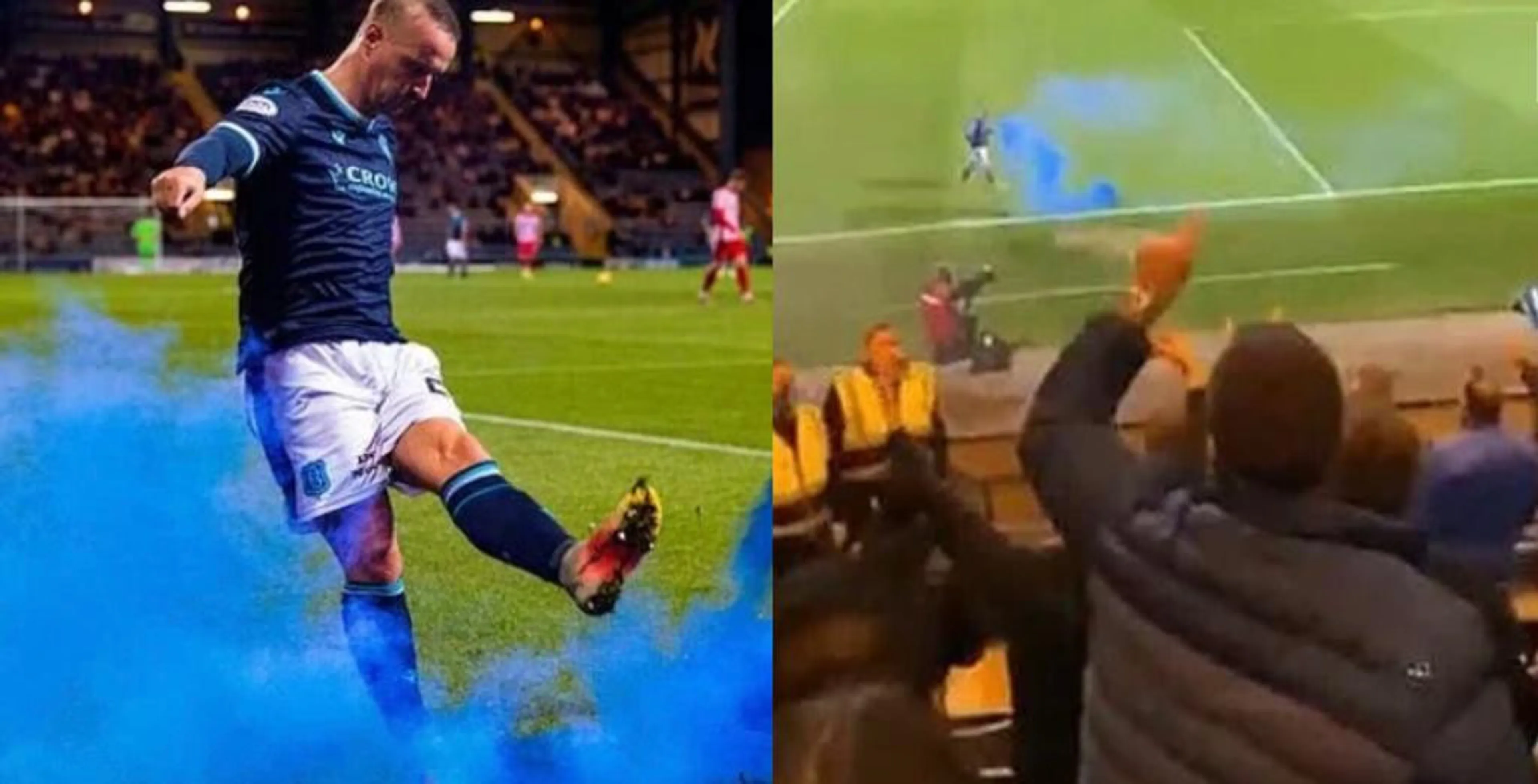 Copertina di Scozia, attaccante calcia fumogeno tra i tifosi avversari, poi si scusa. Ma la polizia indaga