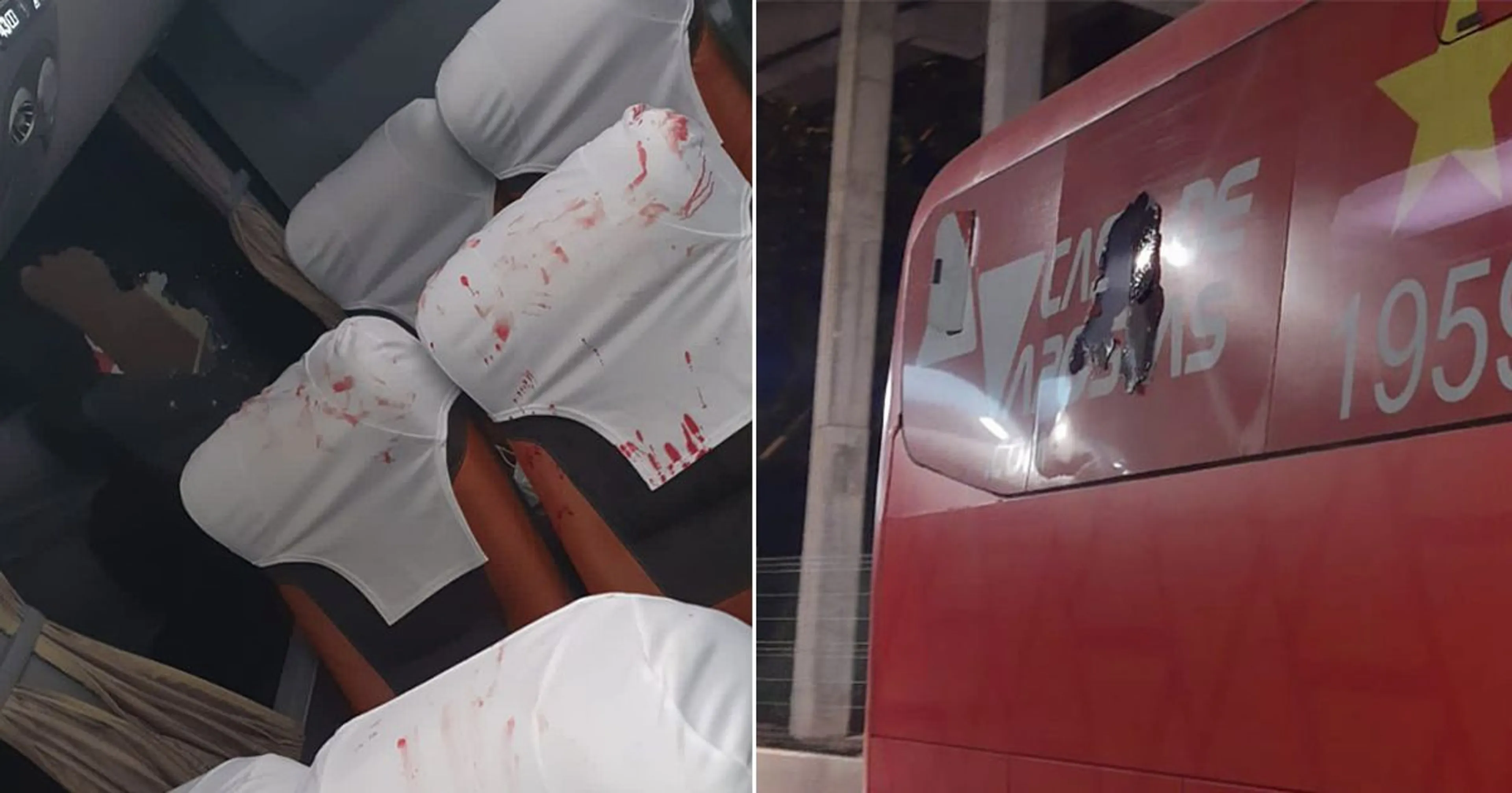 Copertina di Esplode ordigno sul pullman del Bahia, feriti alcuni giocatori ma la partita si gioca