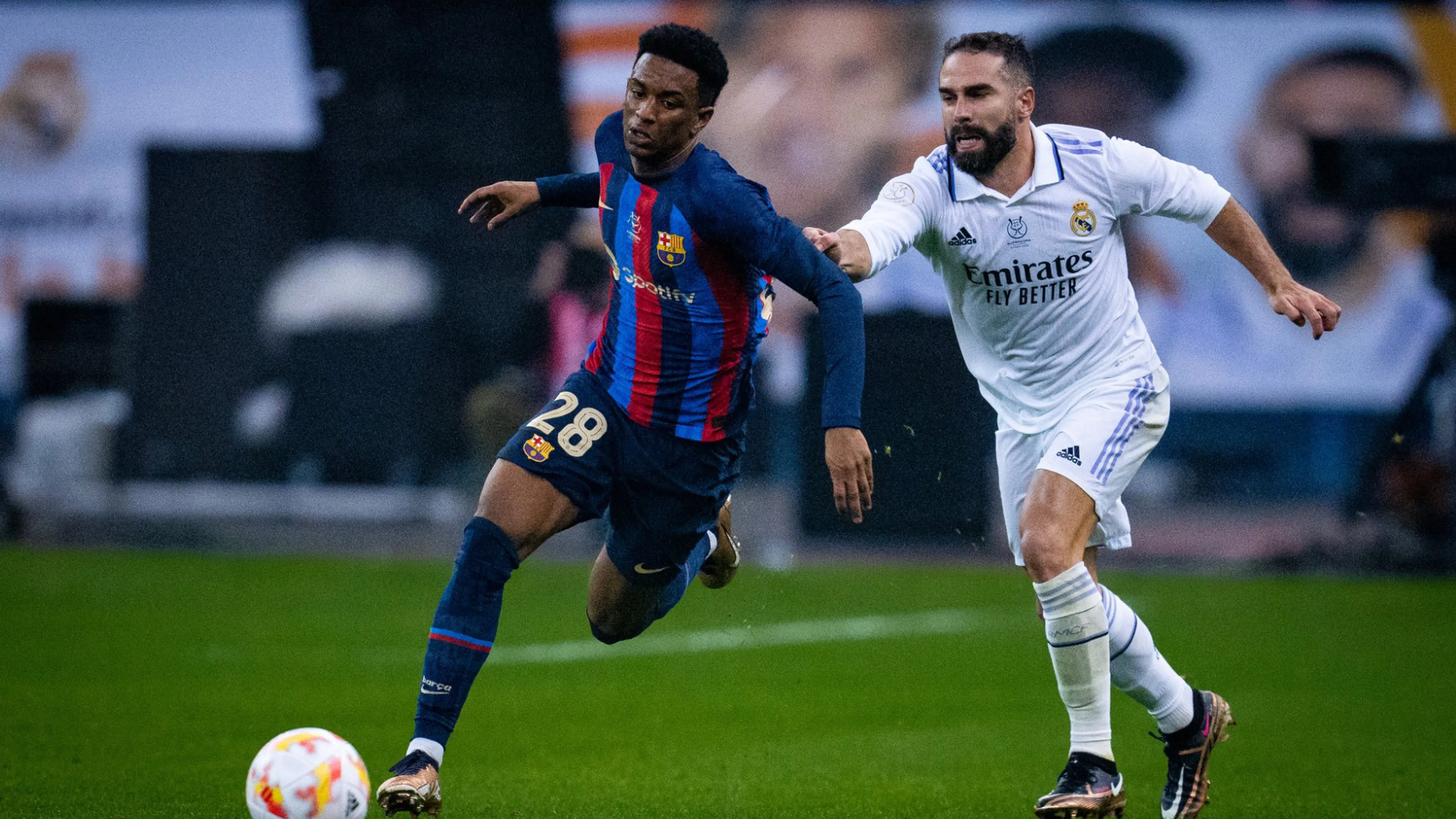 Copertina di Real Madrid-Barcellona: Balde umilia Carvajal in Supercoppa con una giocata da urlo (VIDEO)