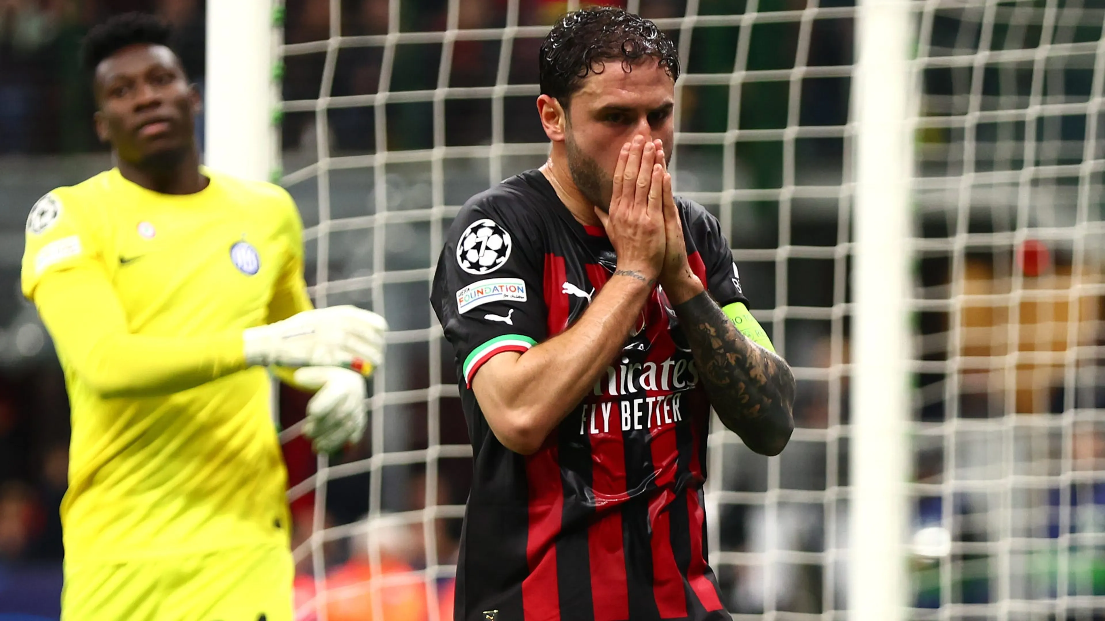 Copertina di Milan Inter, Calabria impotente sul gol di Dzeko: "È troppo più grosso di me"