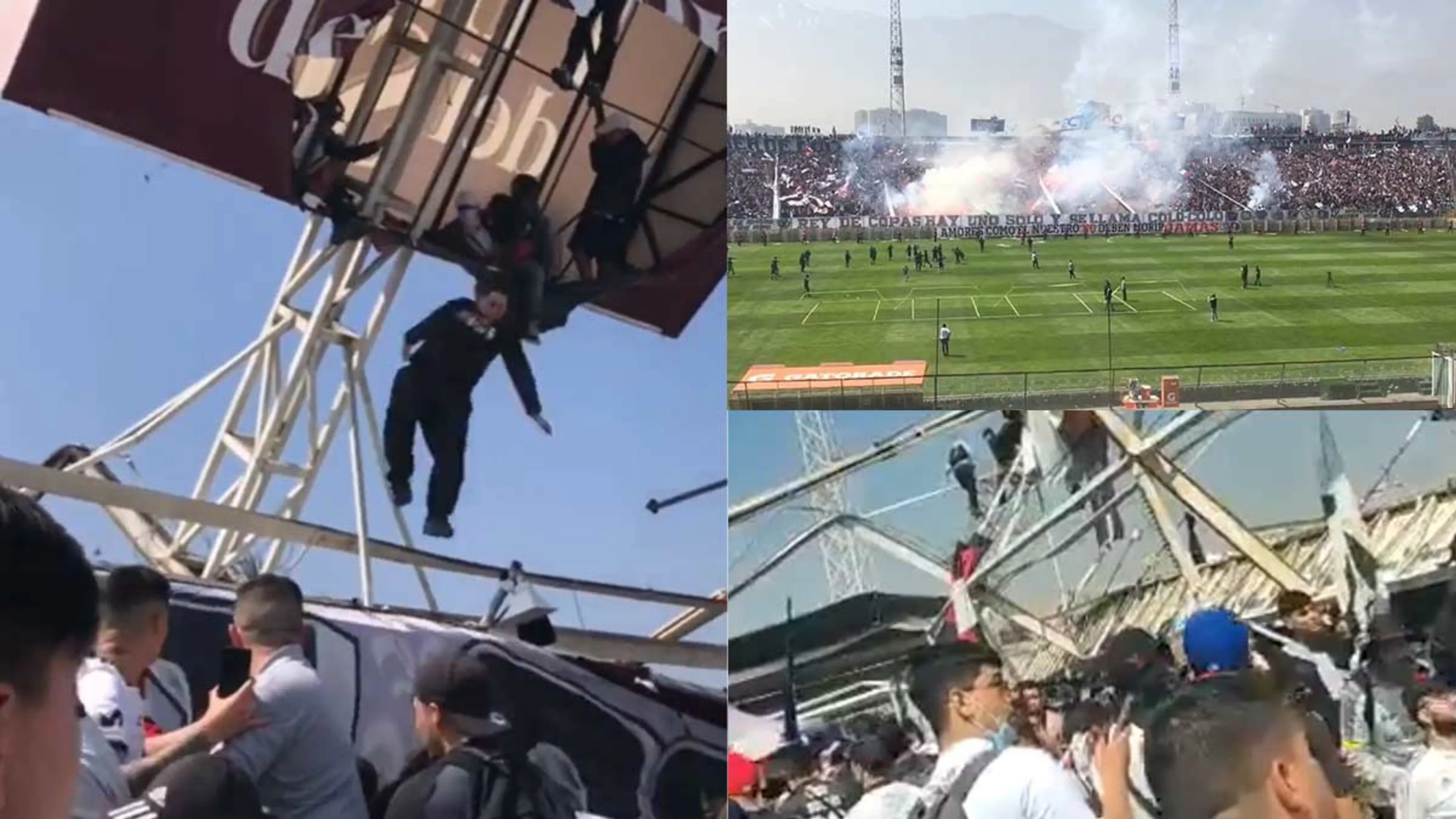 Copertina di Crolla struttura dello stadio carica di tifosi del Colo Colo: tragedia sfiorata in Cile (VIDEO)