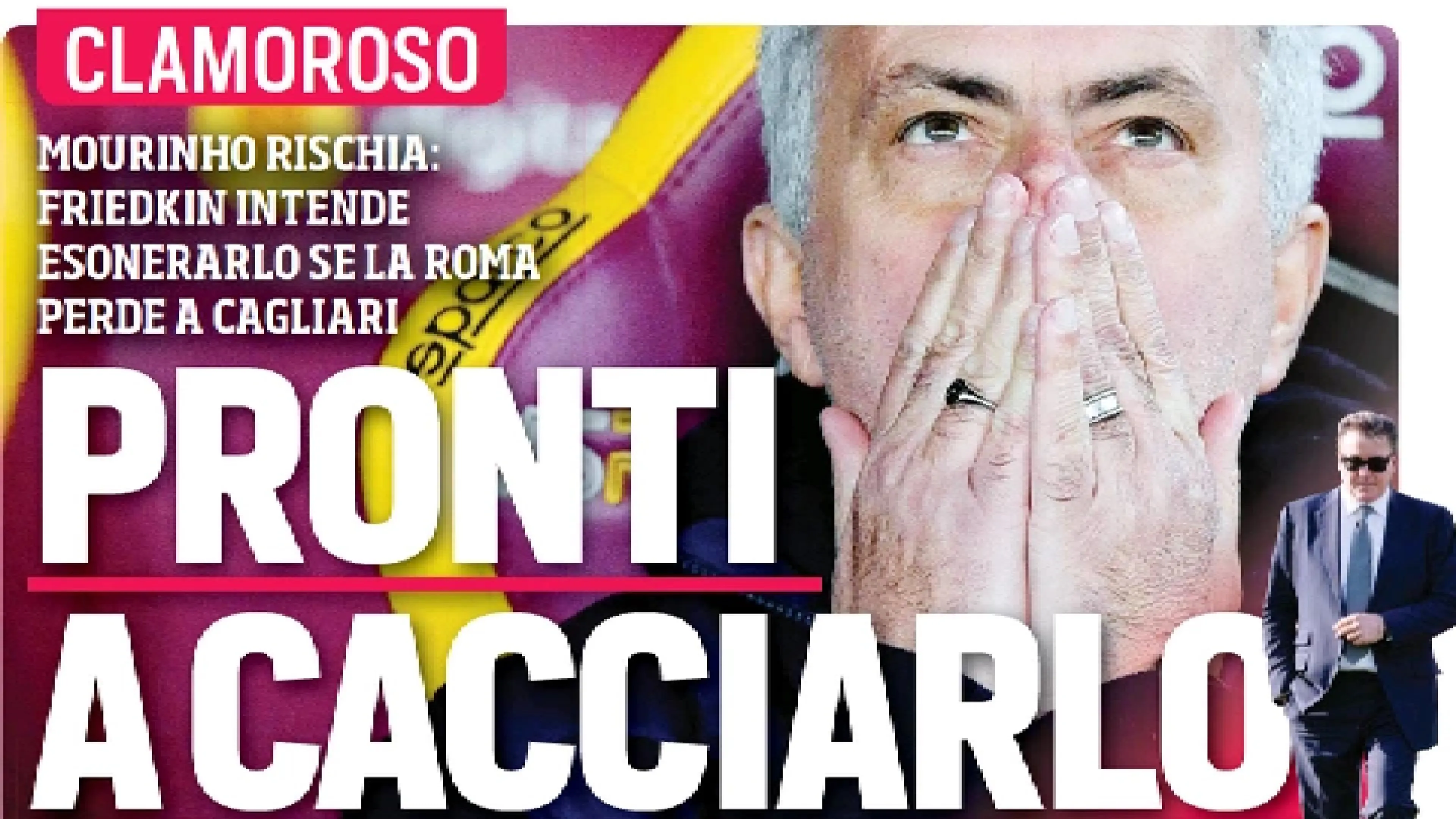 Copertina di La bomba del Corriere dello Sport: se la Roma perde a Cagliari, Mourinho esonerato