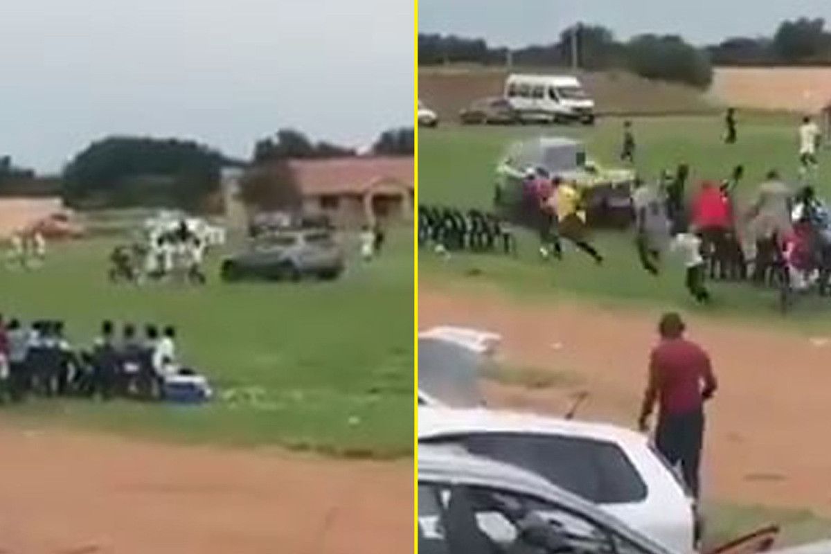 crazed-fan-in-south-africa-drives-his-bmw-onto-pitch-during-abc-motsepe-league-game-to-attack-referee