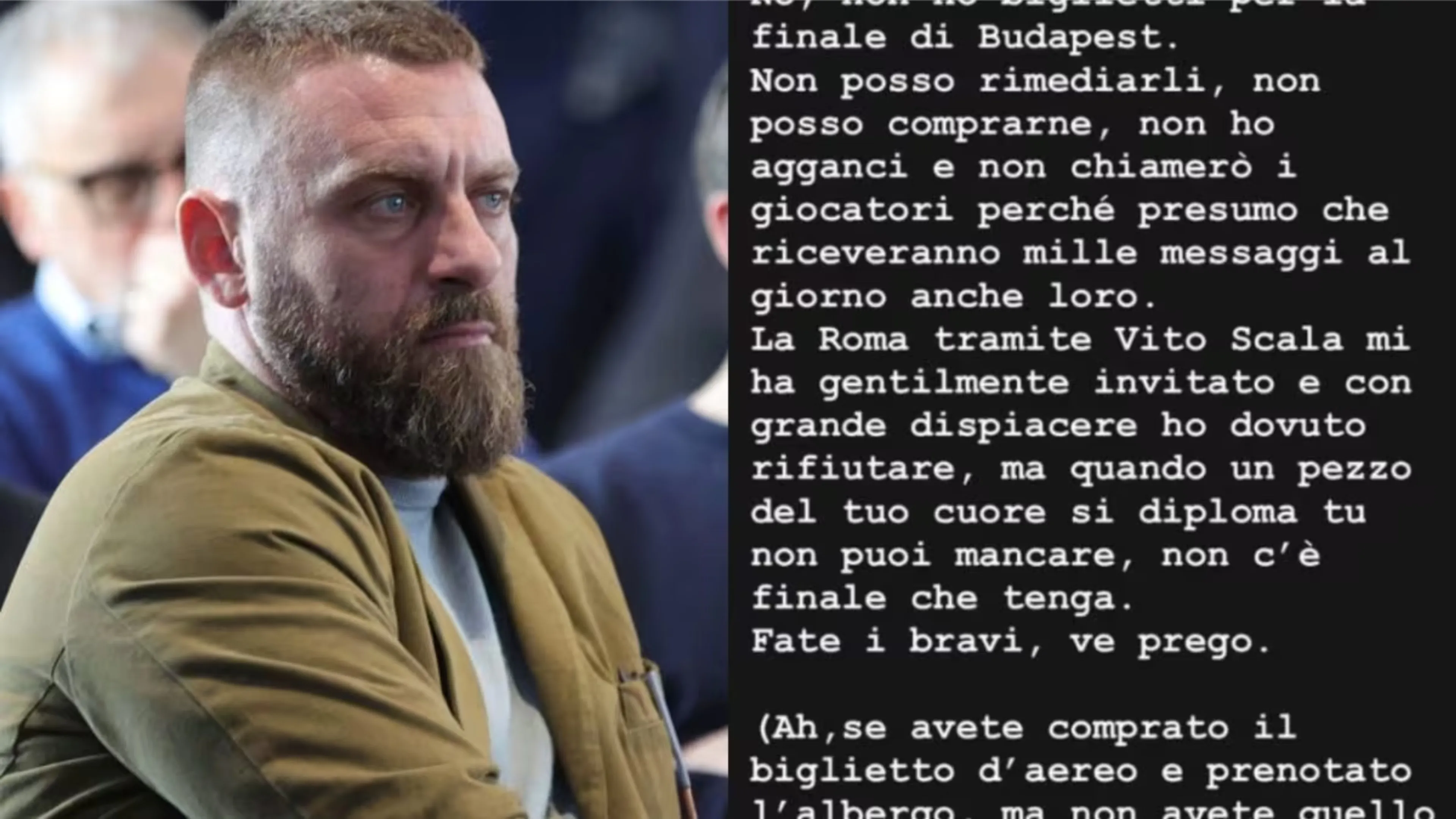 Copertina di De Rossi non vedrà la Roma in finale: "Ho di meglio da fare"