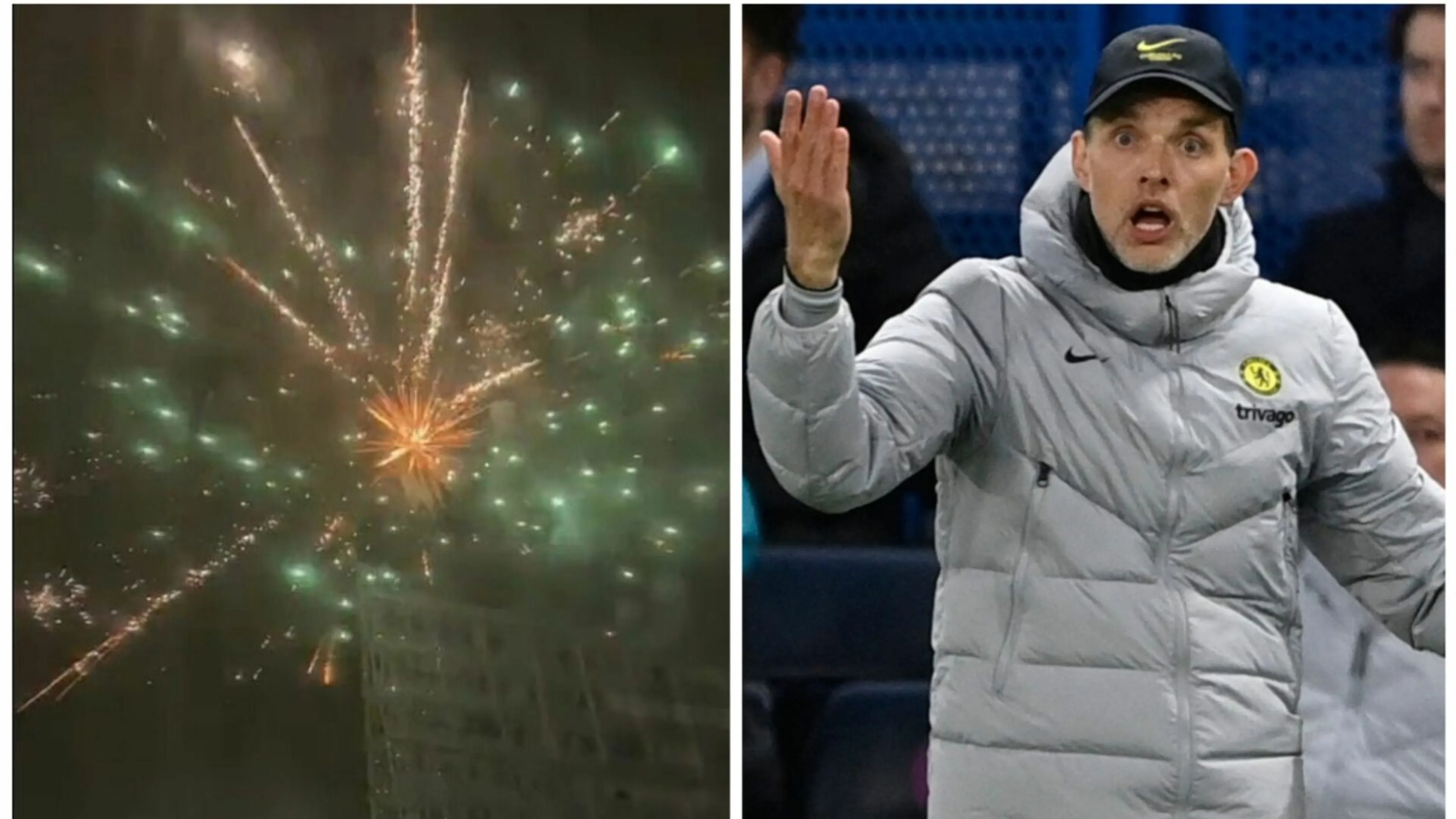 Copertina di Everton-Chelsea, fuochi d’artificio per tutta la notte davanti all’hotel Blues 