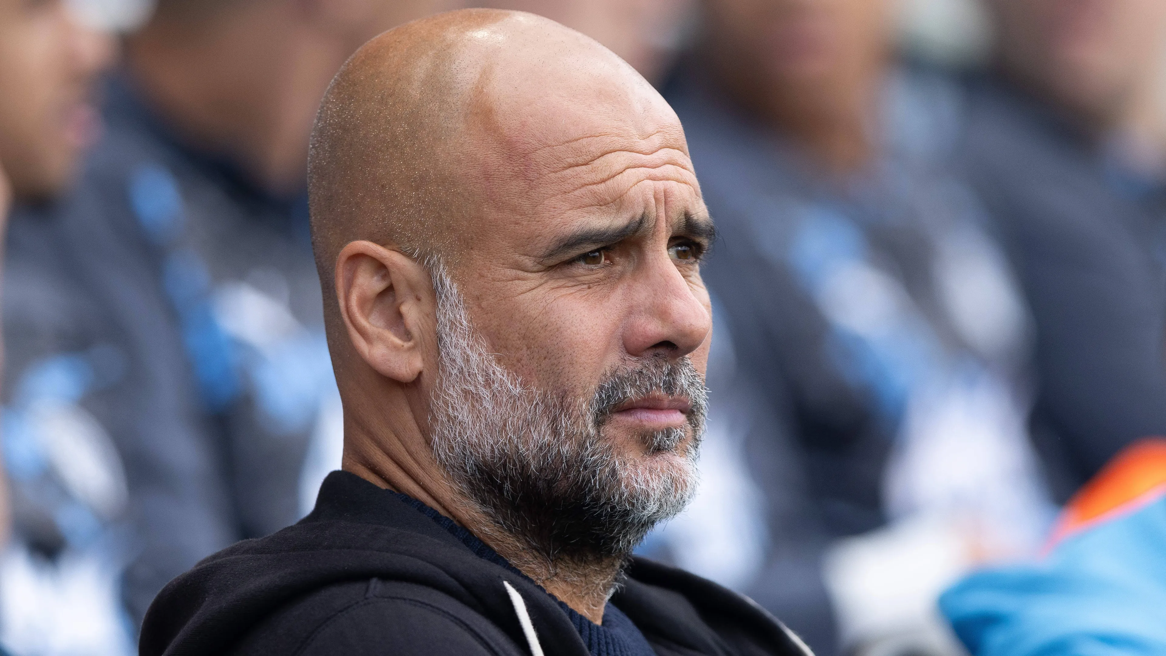 Pep Guardiola sulla panchina del Manchester City