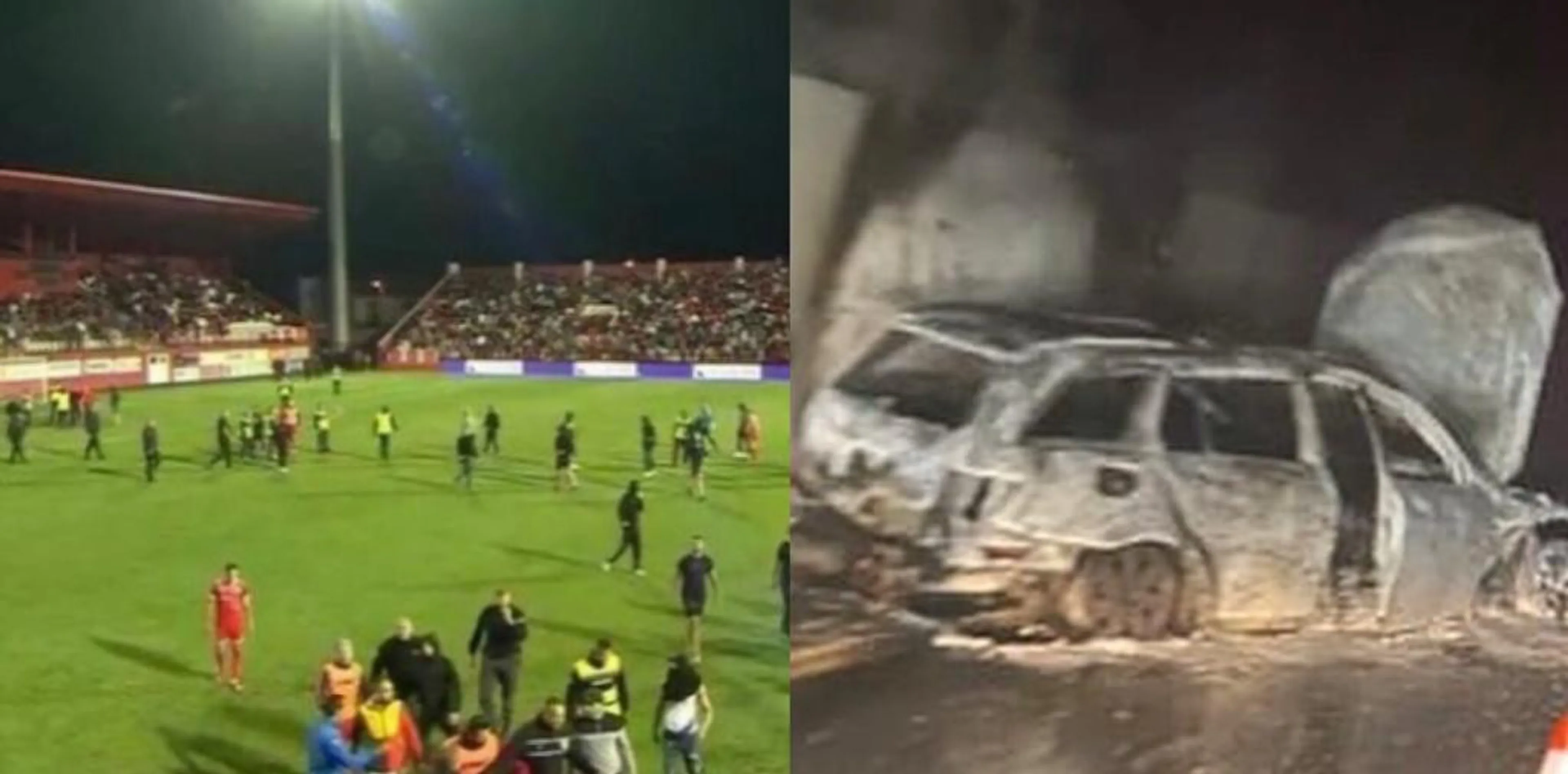 Copertina di Bosnia, tifosi infuriati danno fuoco alla macchina dell’arbitro…con lui dentro