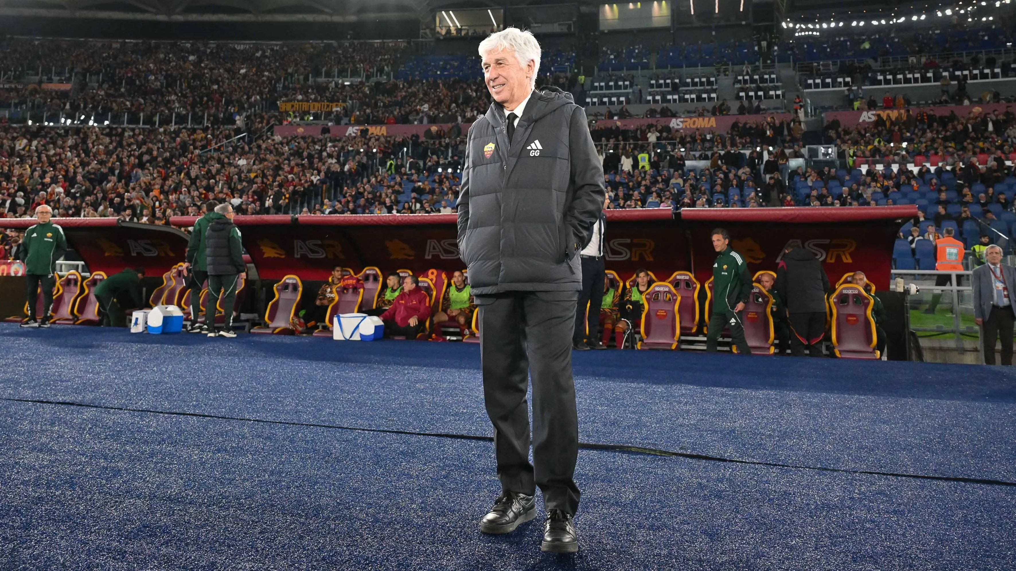 L'allenatore della Roma Gian Piero Gasperini