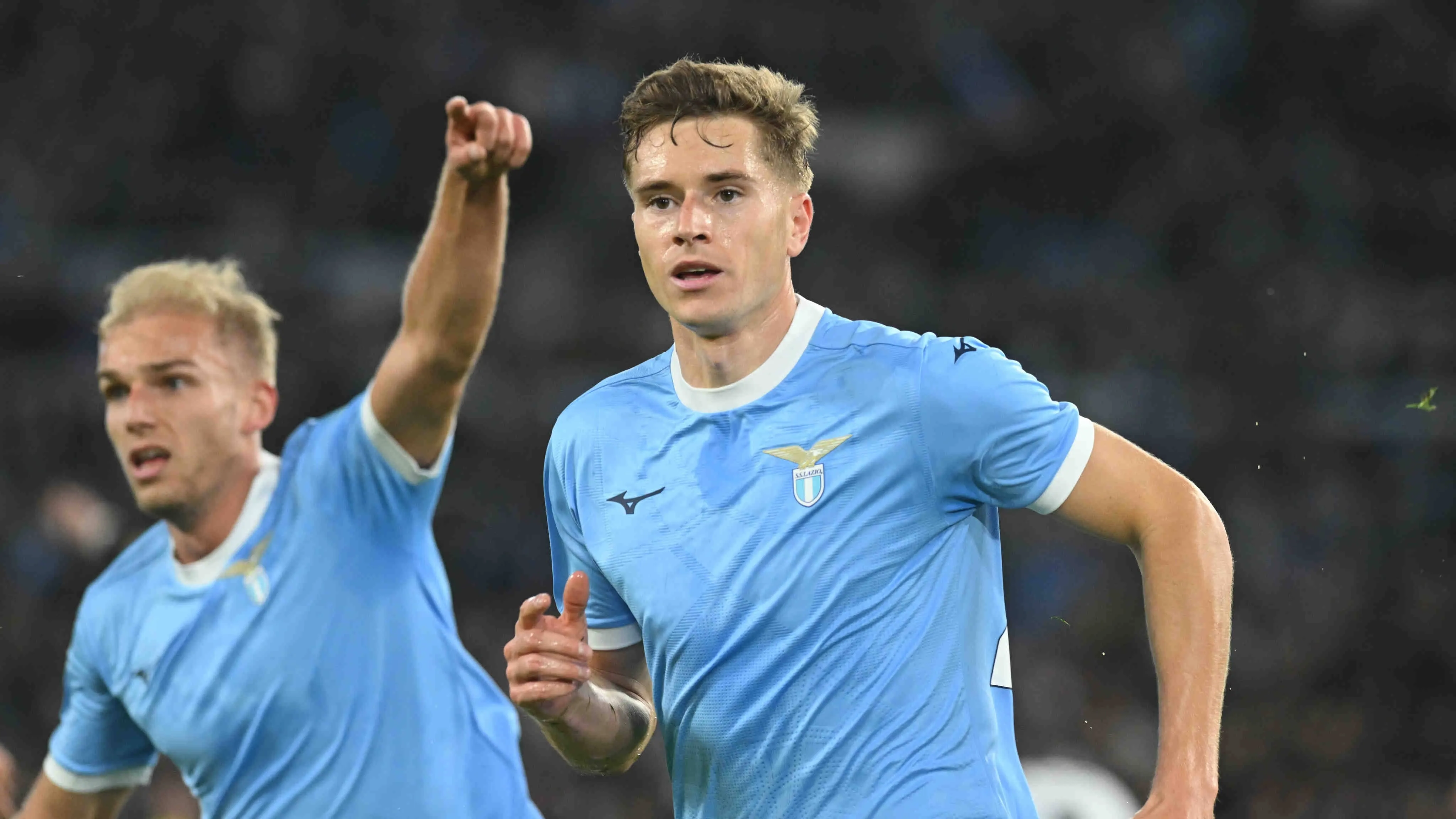 Il gol dell'1 a 0 di Basic in Lazio Juve