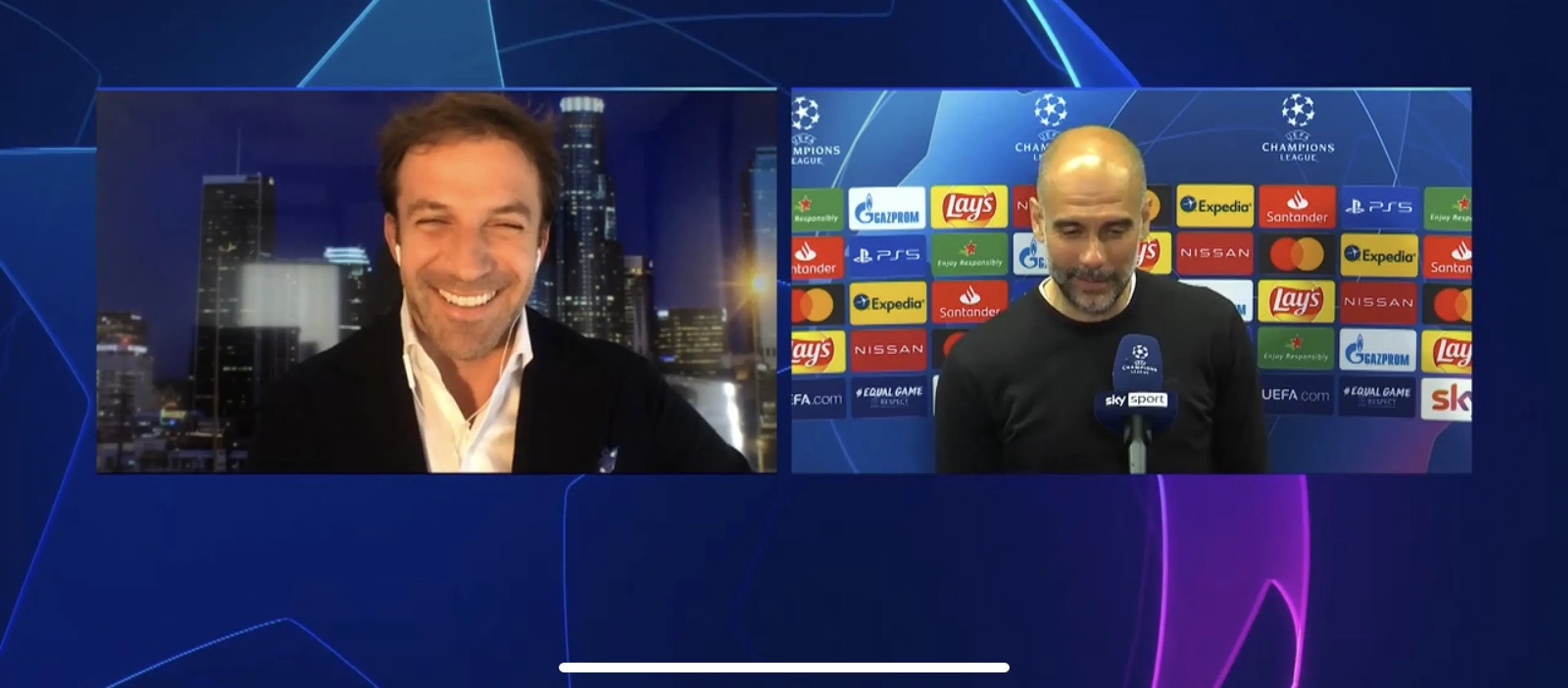 Copertina di Simpatico siparietto TV tra Del Piero e Guardiola. Pinturicchio lo invita in Italia e Pep risponde: “Sì, ma a una condizione”