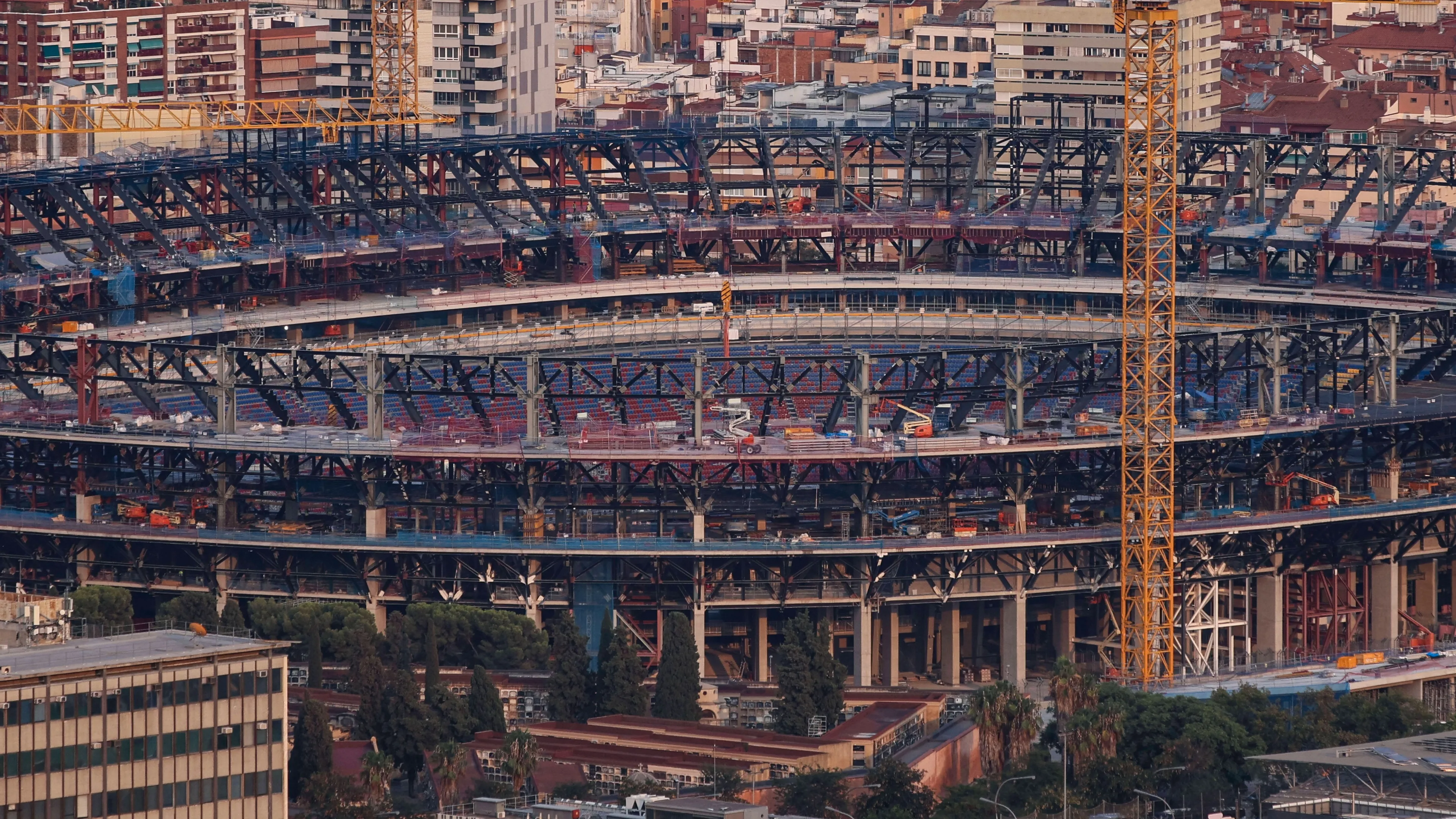 I lavori al Camp Nou di barcellona