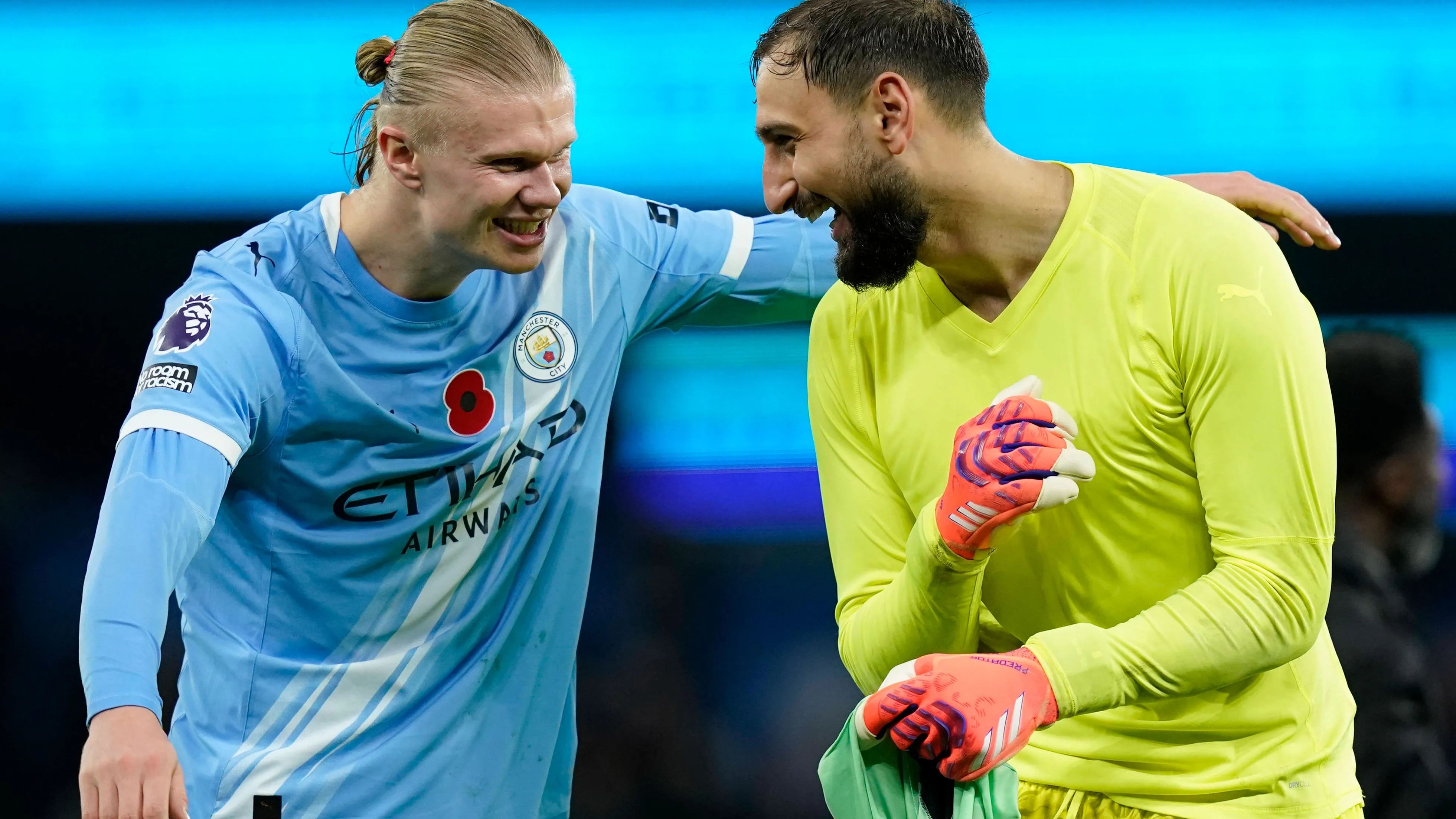 Haaland e Donnarumma, compagni di squadra al Manchester City