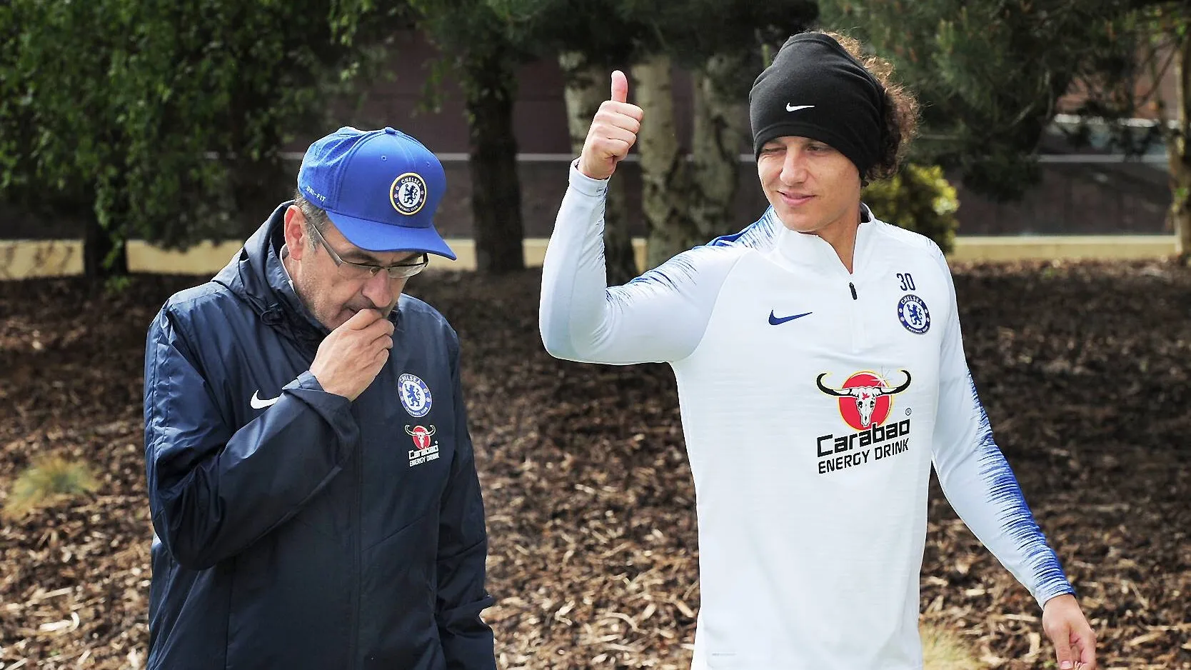 David Luiz e Sarri ai tempi del Chelsea