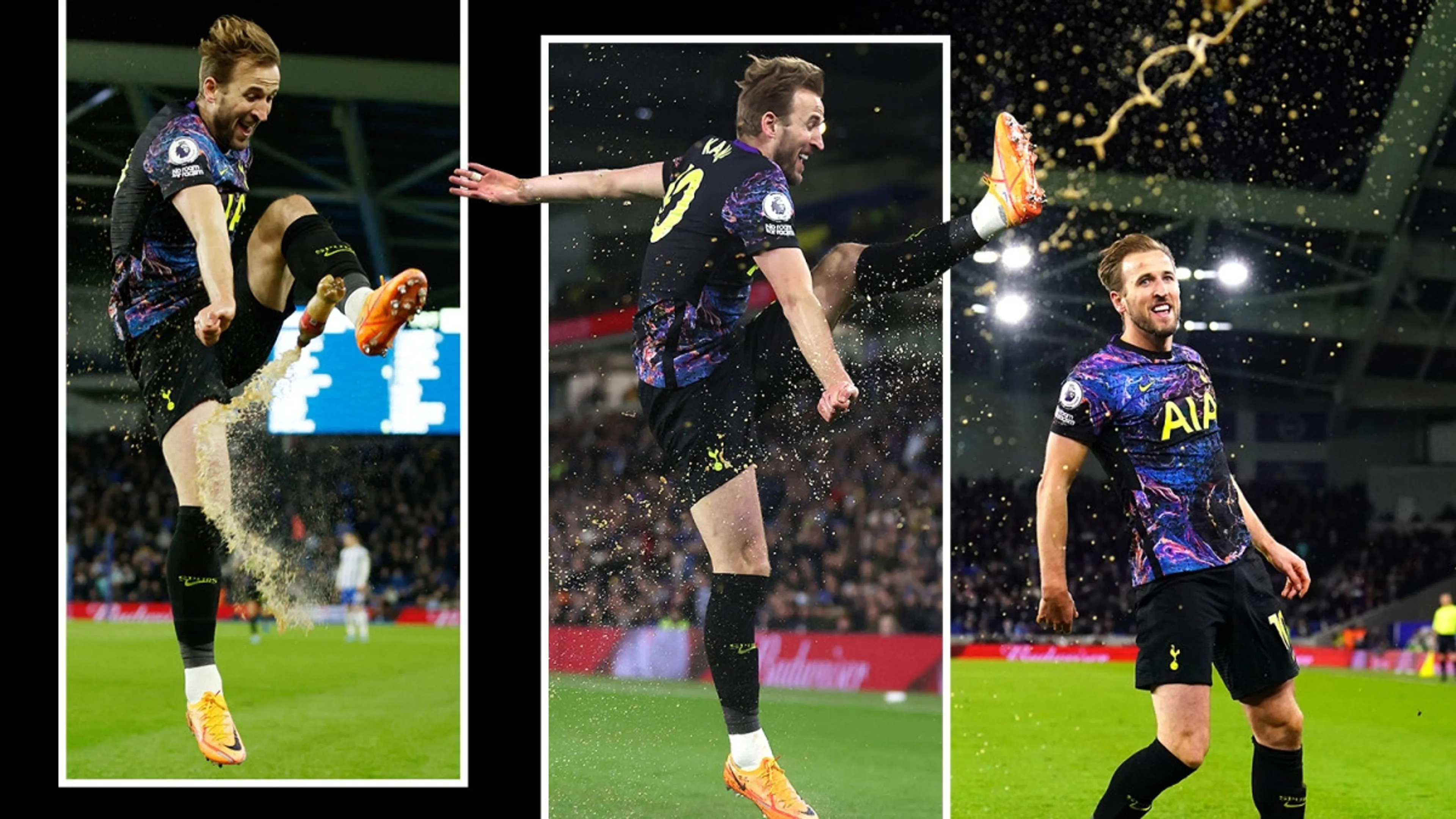 Copertina di Kane batte un nuovo record e stupisce con la sua esultanza: colpisce al volo bottiglia lanciata dagli spalti