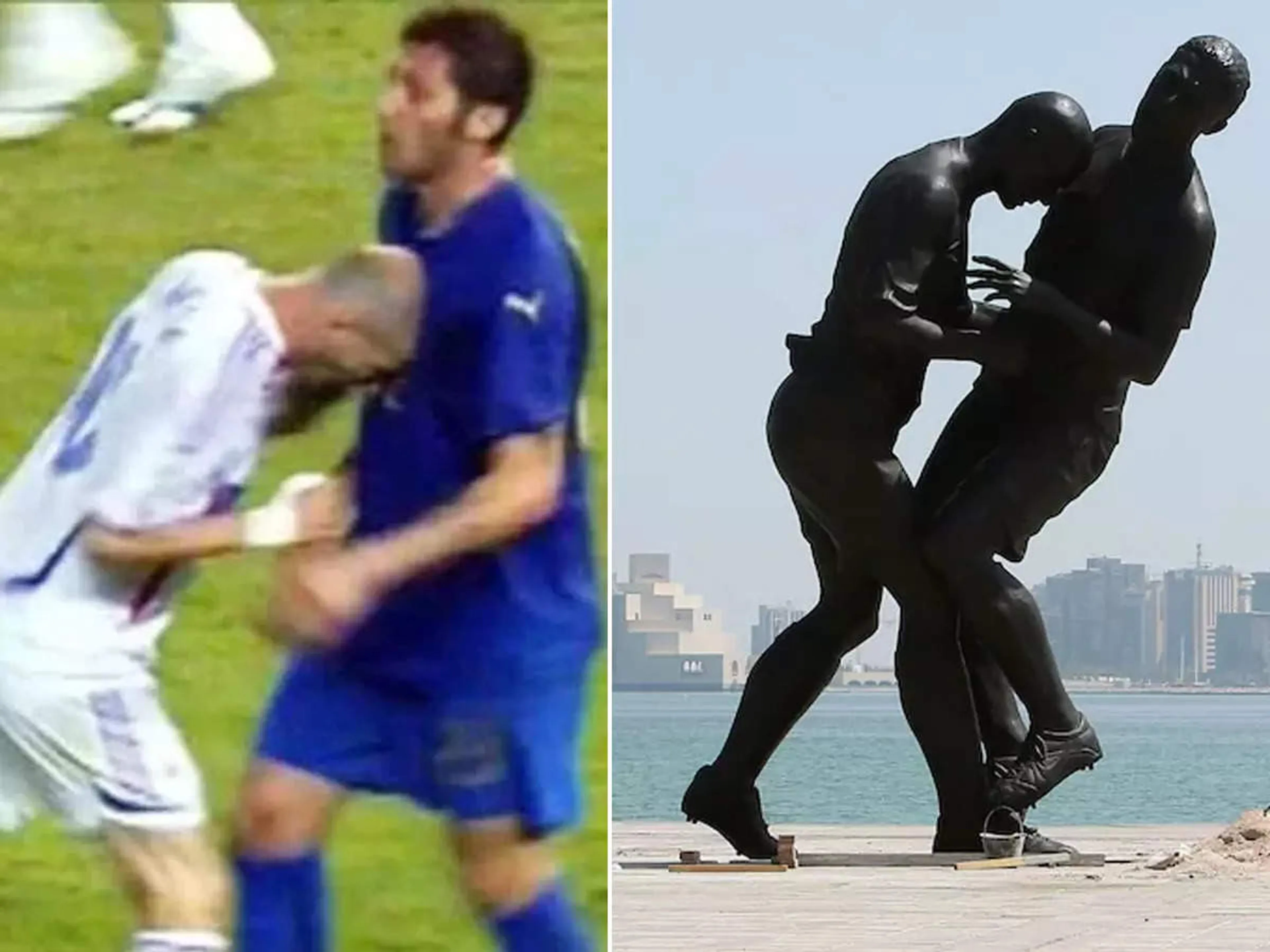 Copertina di Mondiali, la statua della testata di Zidane a Materazzi sarà di nuovo esposta a Doha