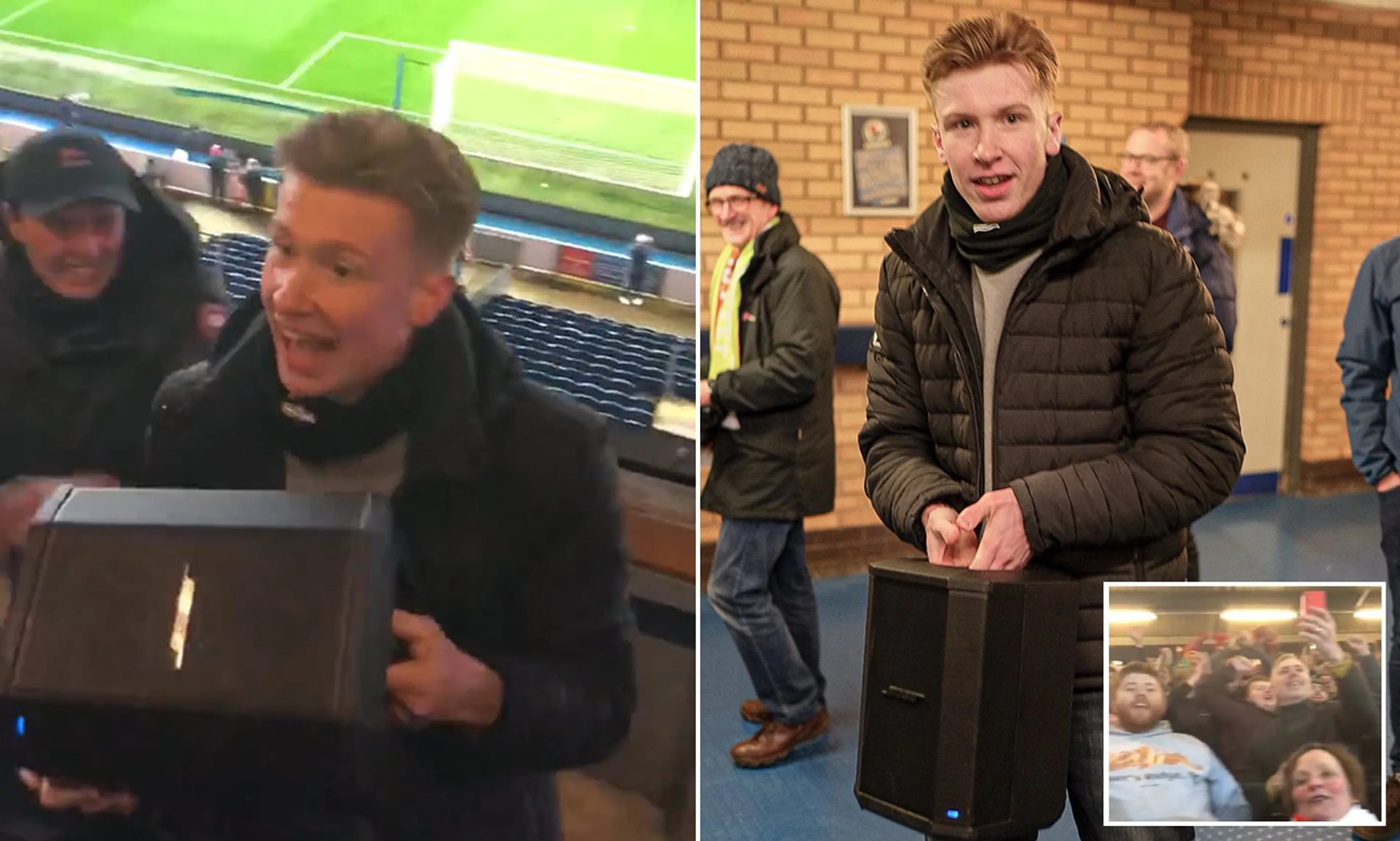 Copertina di Nottingham Forest, ragazzo riesce a portare una cassa sugli spalti e fa ballare i tifosi