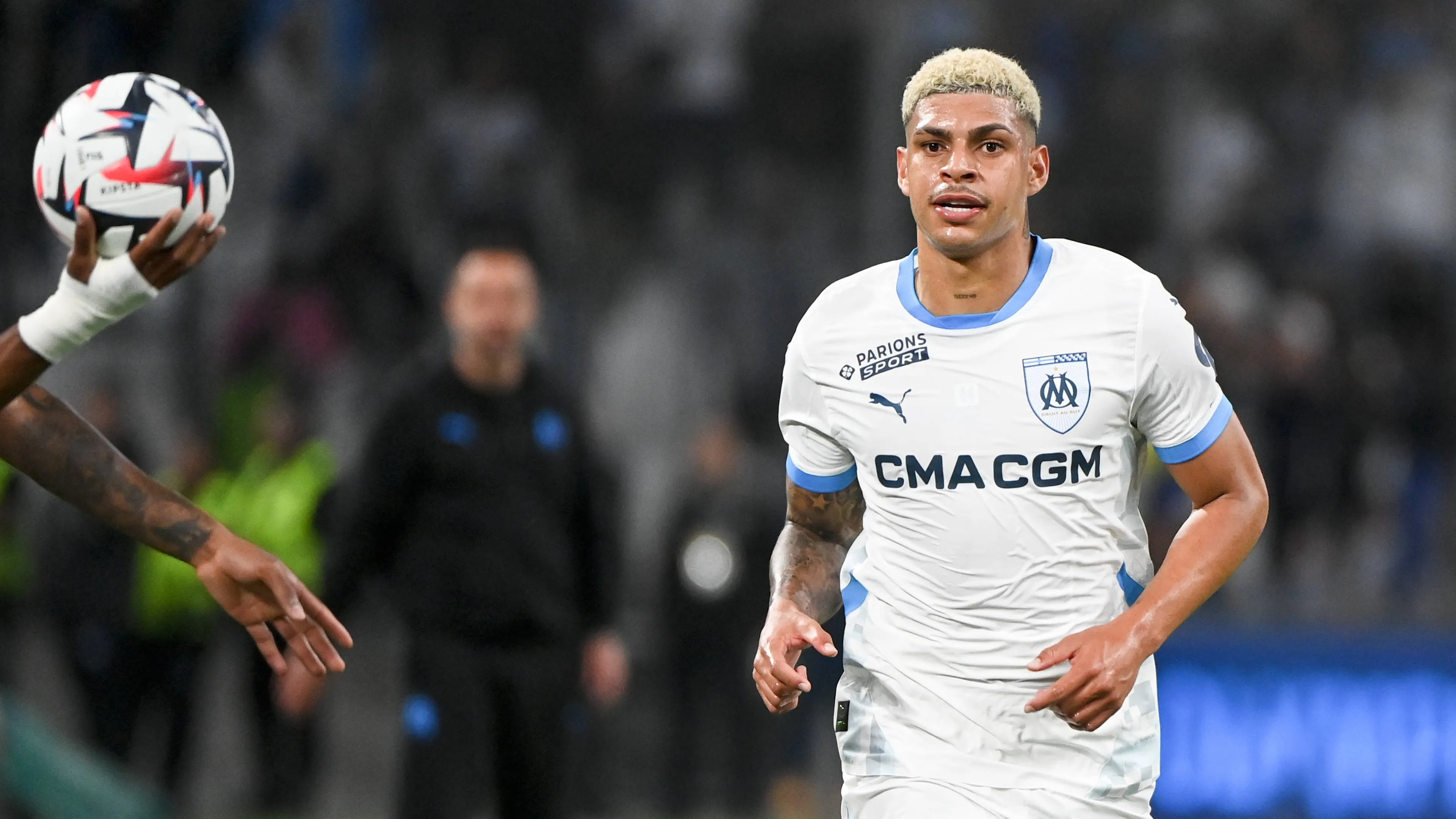 Copertina di Olympique de Marseille v Montpellier Herault Club Ligue 1 McDonald s 2024 2025 44 LUIS HENRIQUE om during the Ligue 1 McDonald s match between Marseille and Montpellier on April 19 2025 at Orange Velodrome in Marseille France Marseille France Copyright xFEPx 776310938