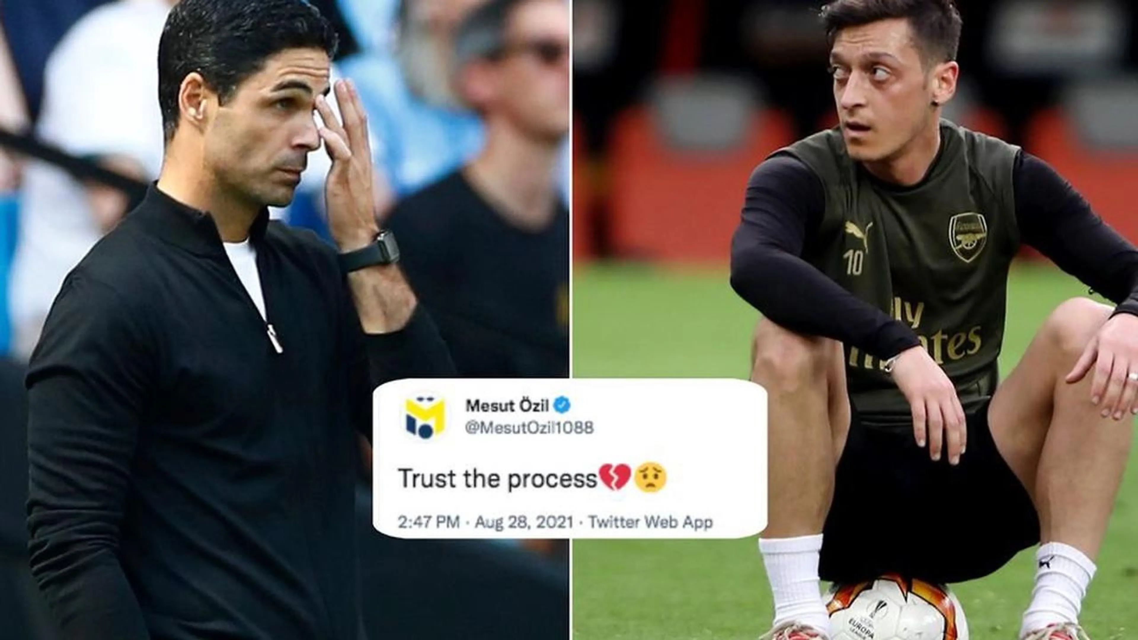 Copertina di Arsenal travolto dal City e Ozil commenta su Twitter: sfottò ad Arteta?