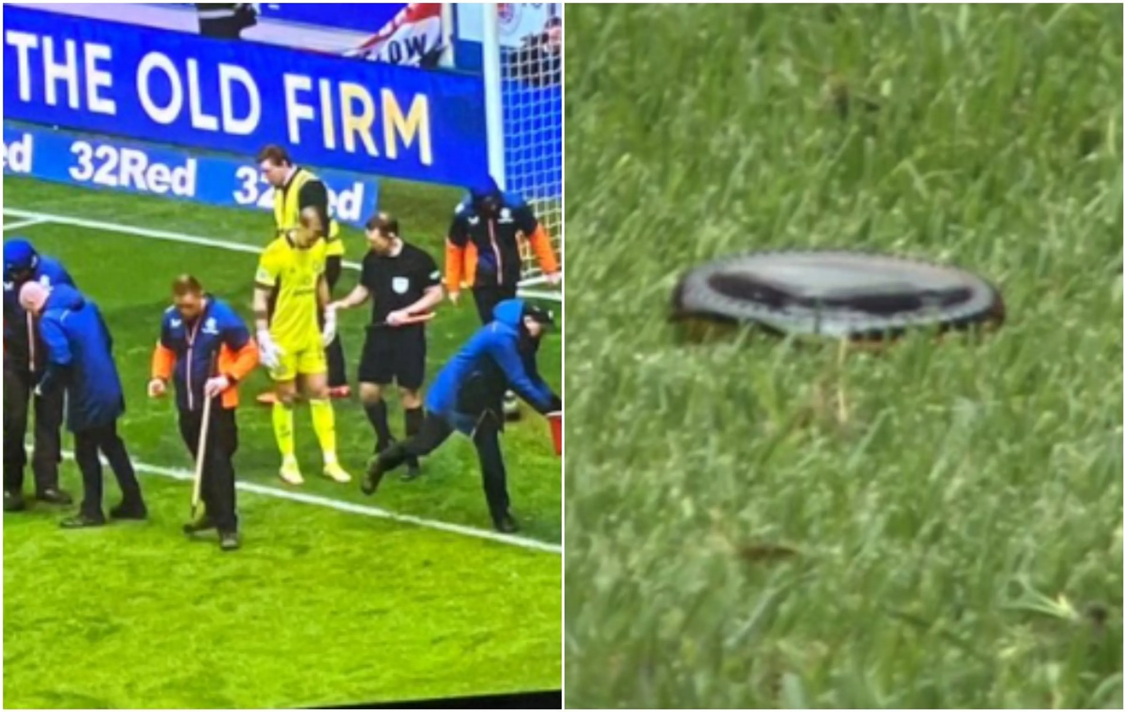 Copertina di Rangers-Celtic, lanciata bottiglia di vetro nell’area di Joe Hart: ritardato l’inizio del secondo tempo