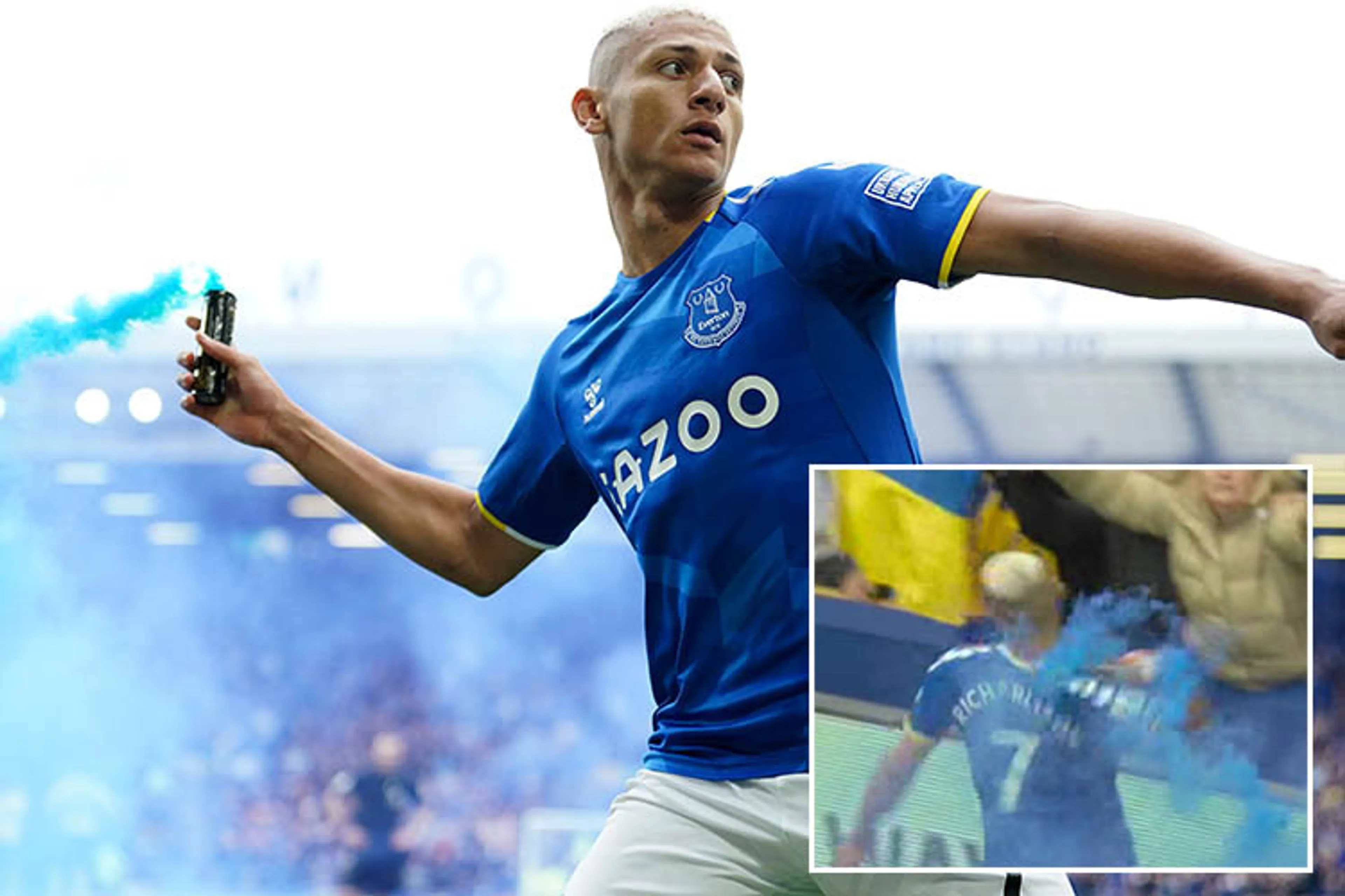 Copertina di Richarlison segna, esulta con un fumogeno e poi lo lancia. I tifosi: “Doveva essere espulso”