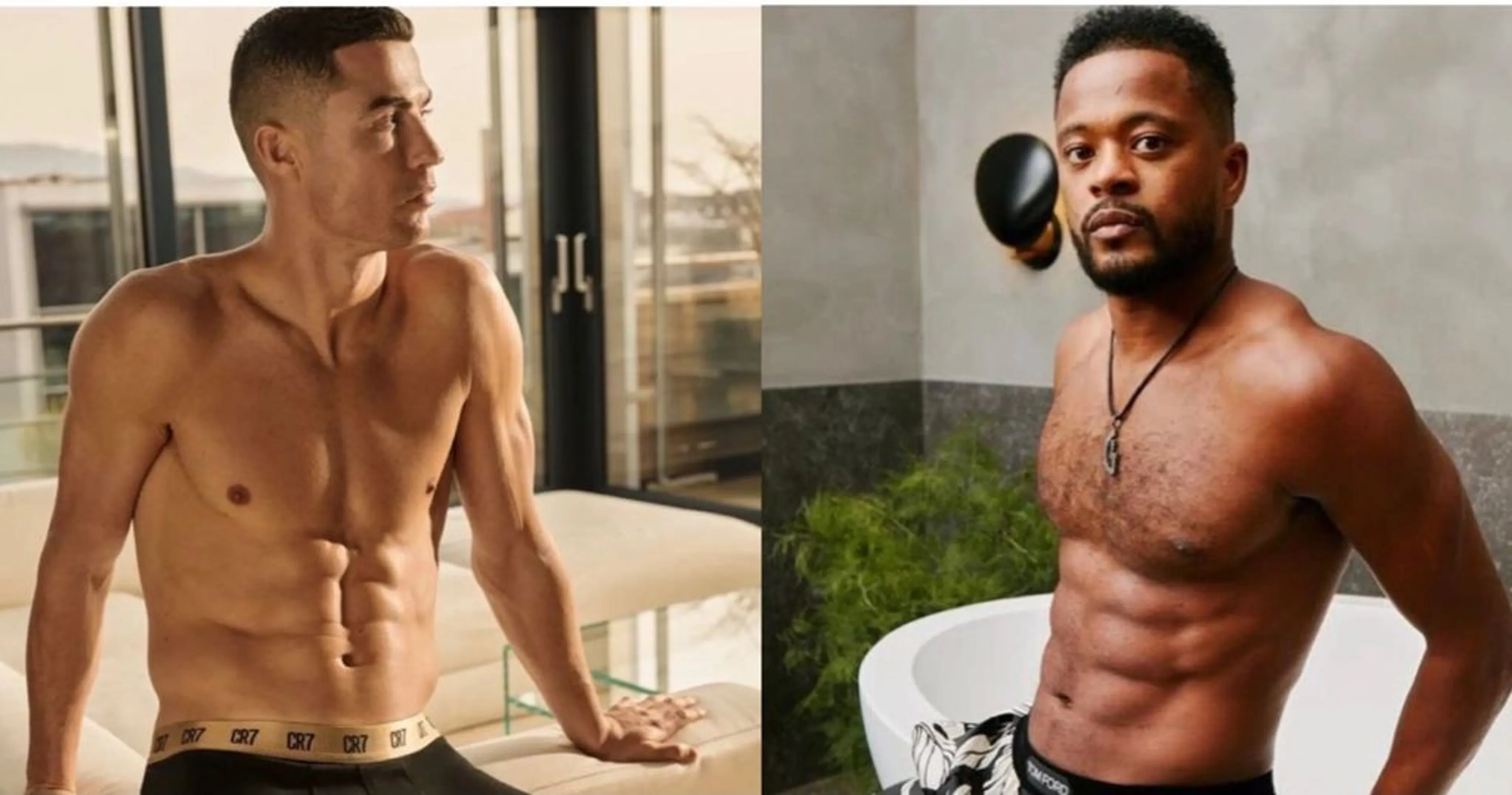 Copertina di Evra mostra il fisico e trolla Ronaldo: “Non essere geloso fratello”