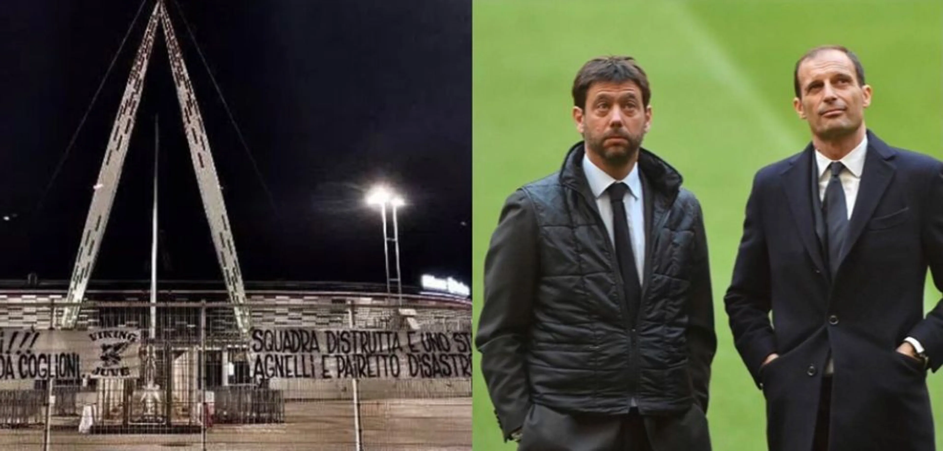 Copertina di Sale il malcontento dei tifosi della Juventus: striscioni appesi allo Stadium