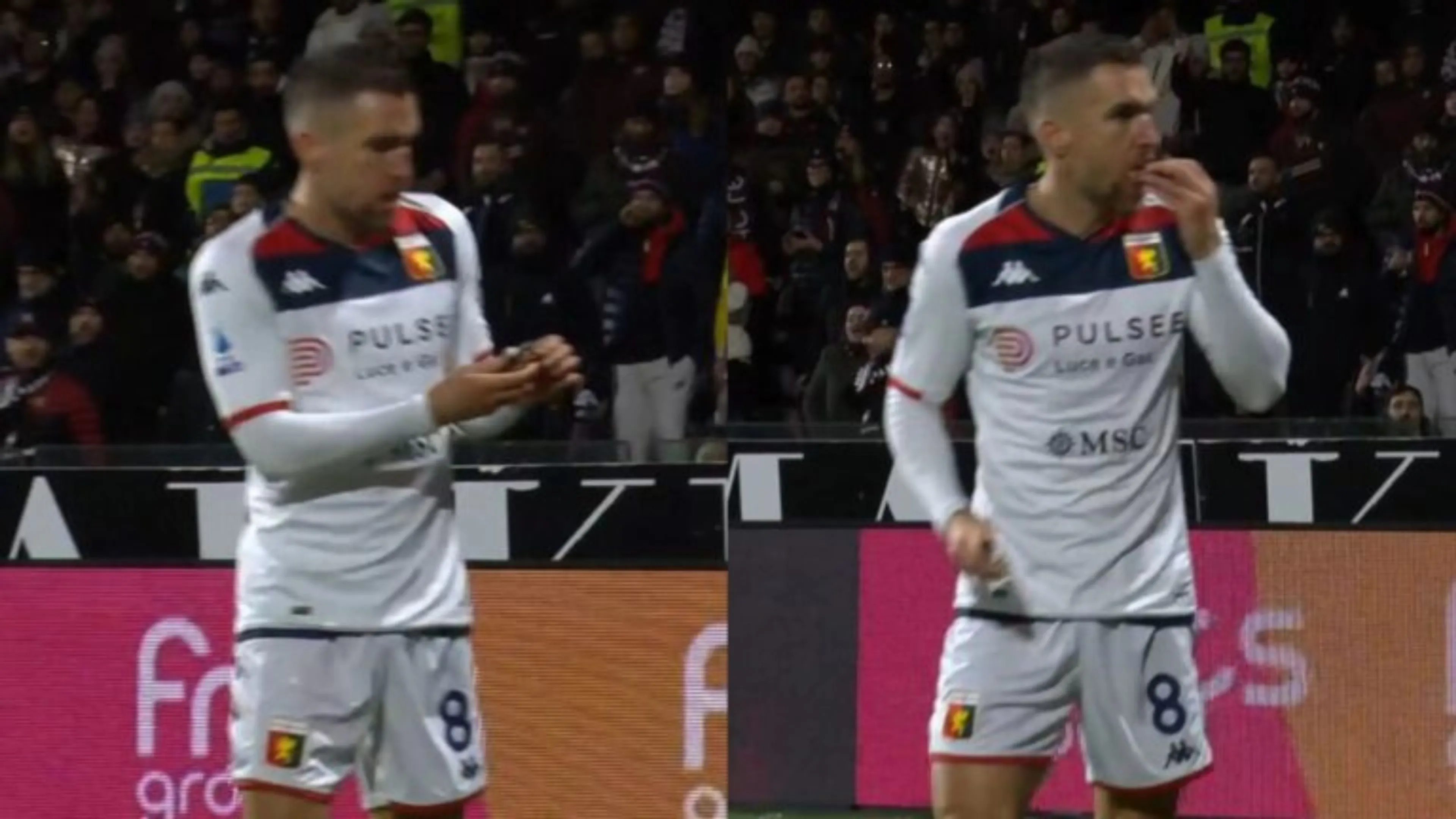 Non solo un calcinaccio verso Retegui: anche una barretta, e Strootman se la mangia (VIDEO)