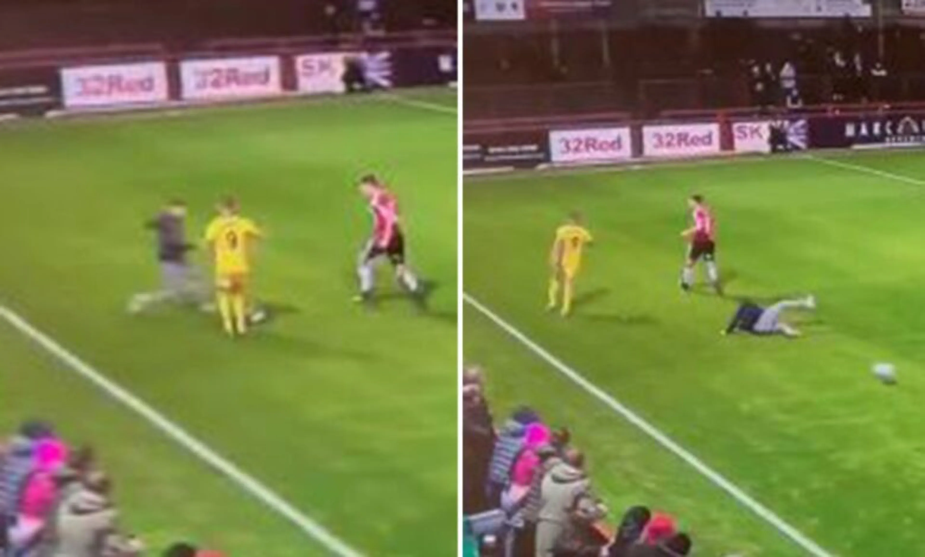 Copertina di Tackle perfetto per togliere pallone all’avversario, ma a farlo è…un tifoso (VIDEO)