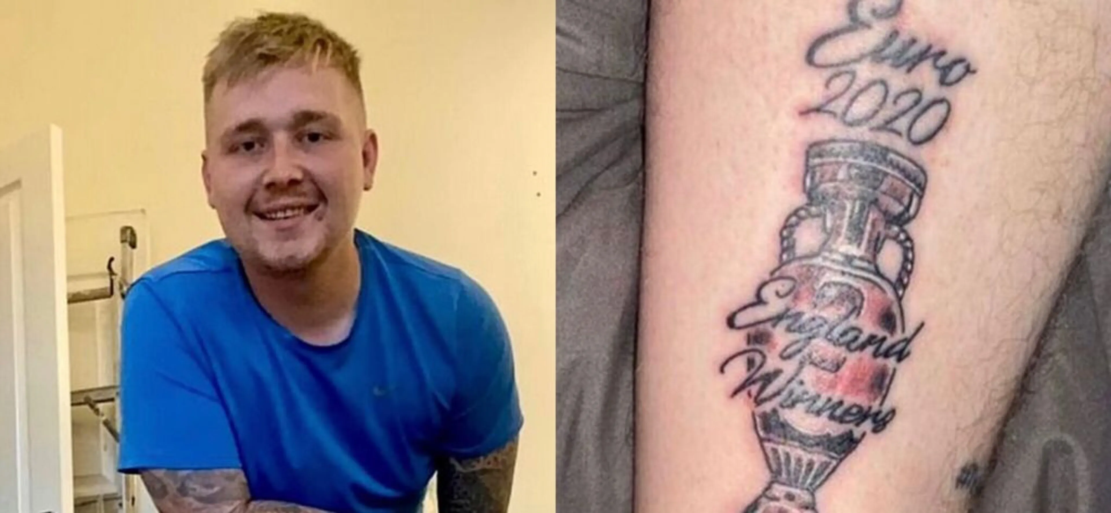 Copertina di Parla il tifoso del tatuaggio con il trofeo dell’Europeo: “Sono distrutto, ma per il Mondiale…”