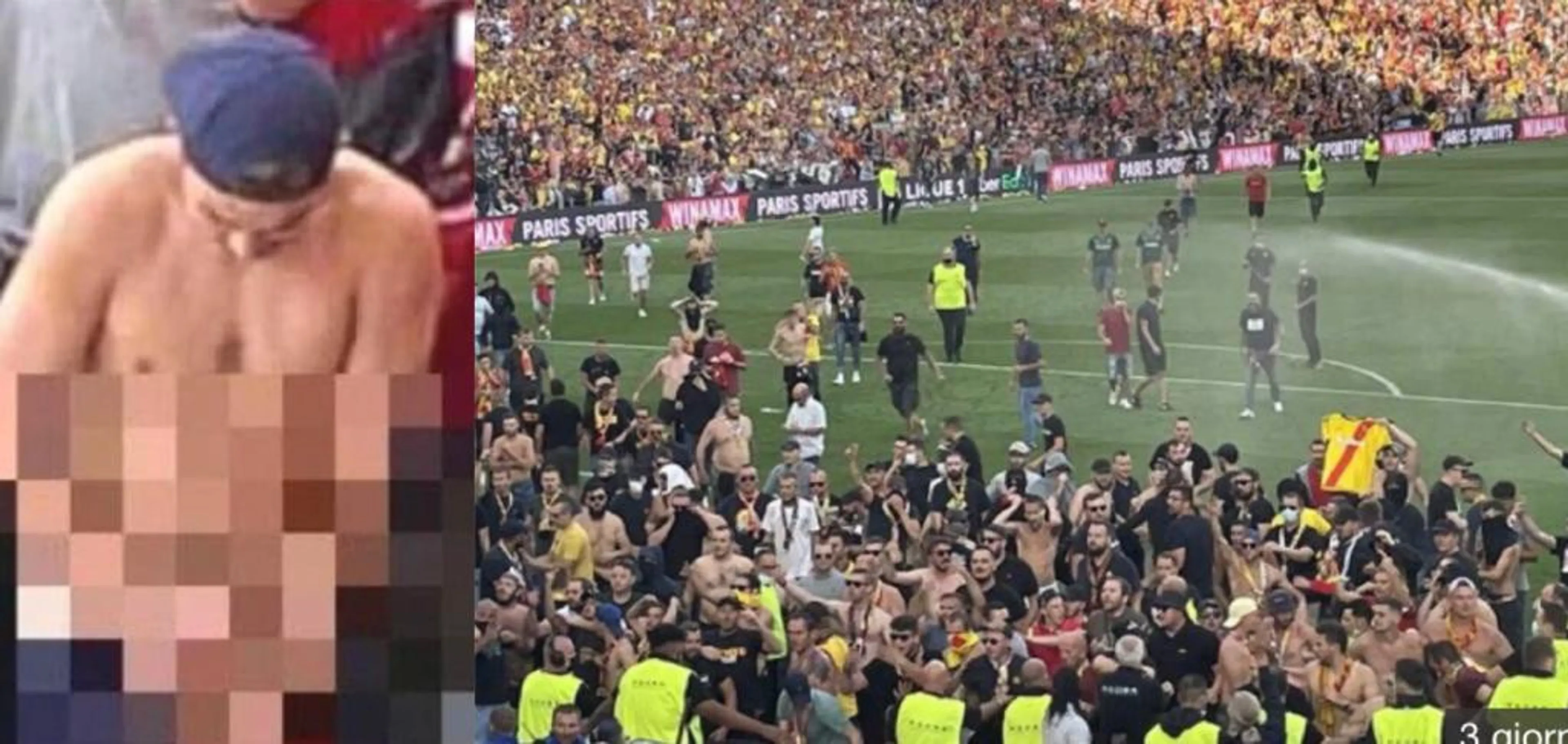 Copertina di Lens-Lille, non solo scontri: tifoso si masturba durante l’invasione