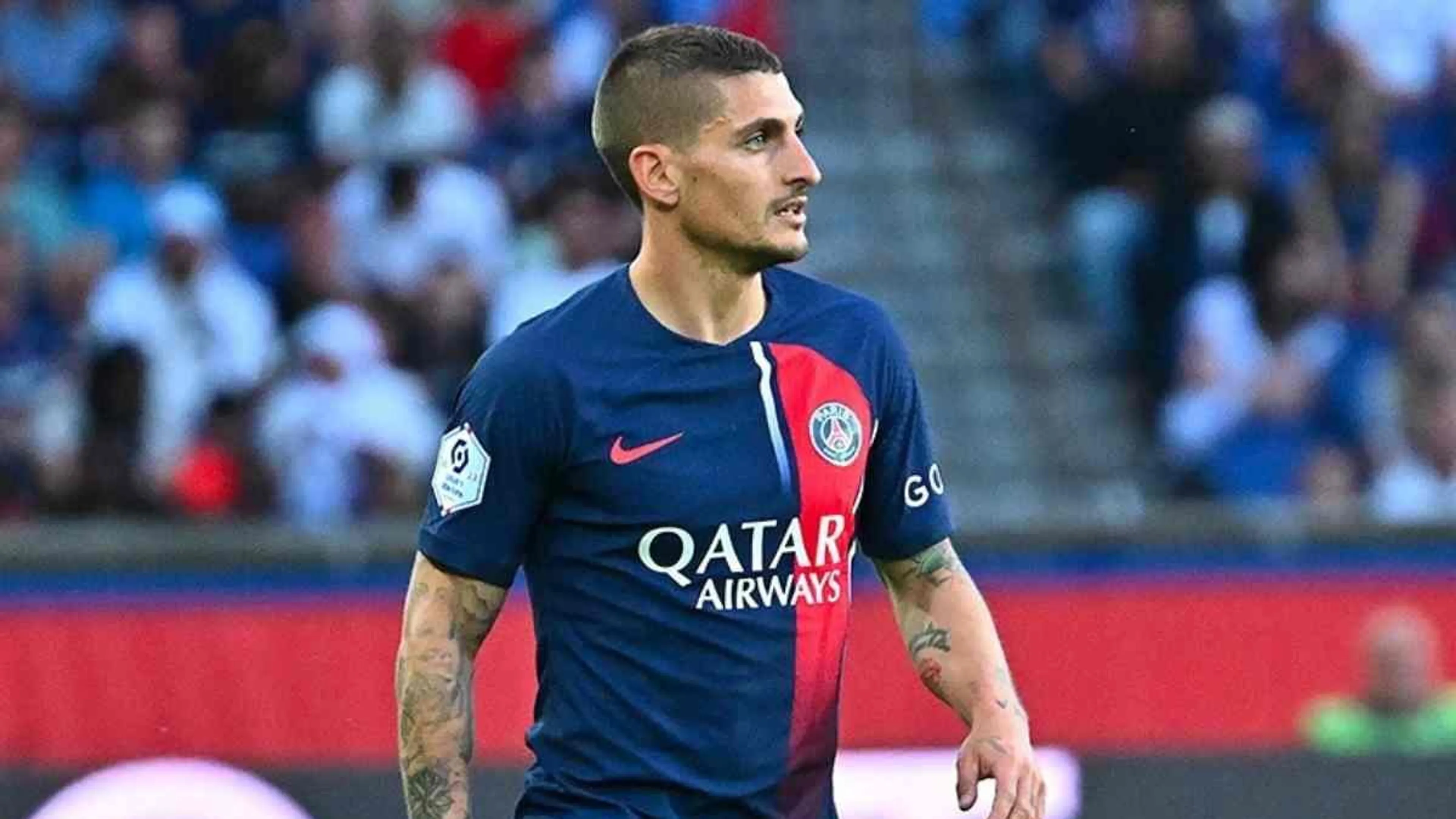 Marco Verratti in campo con il Paris Saint-Germain